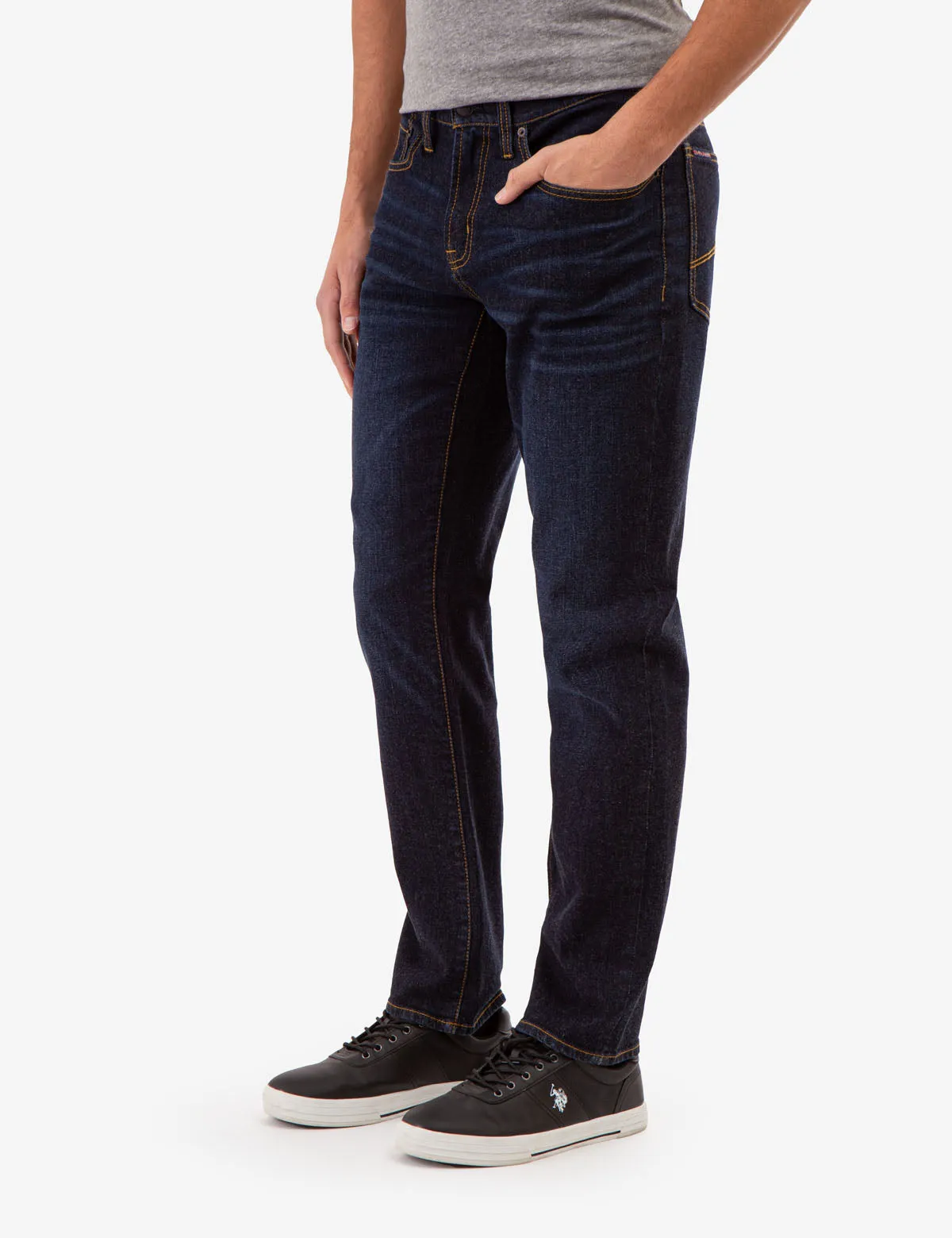 5 POCKET SLIM STRAIGHT FIT JEANS WITH SOFT ELASTIC