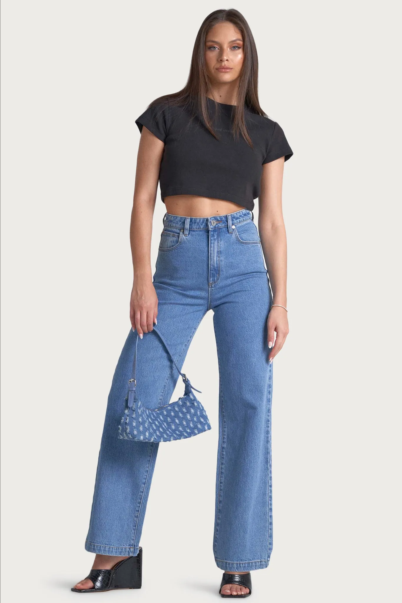 Abrand 94 High And Wide Debbie Jeans Mid Blue