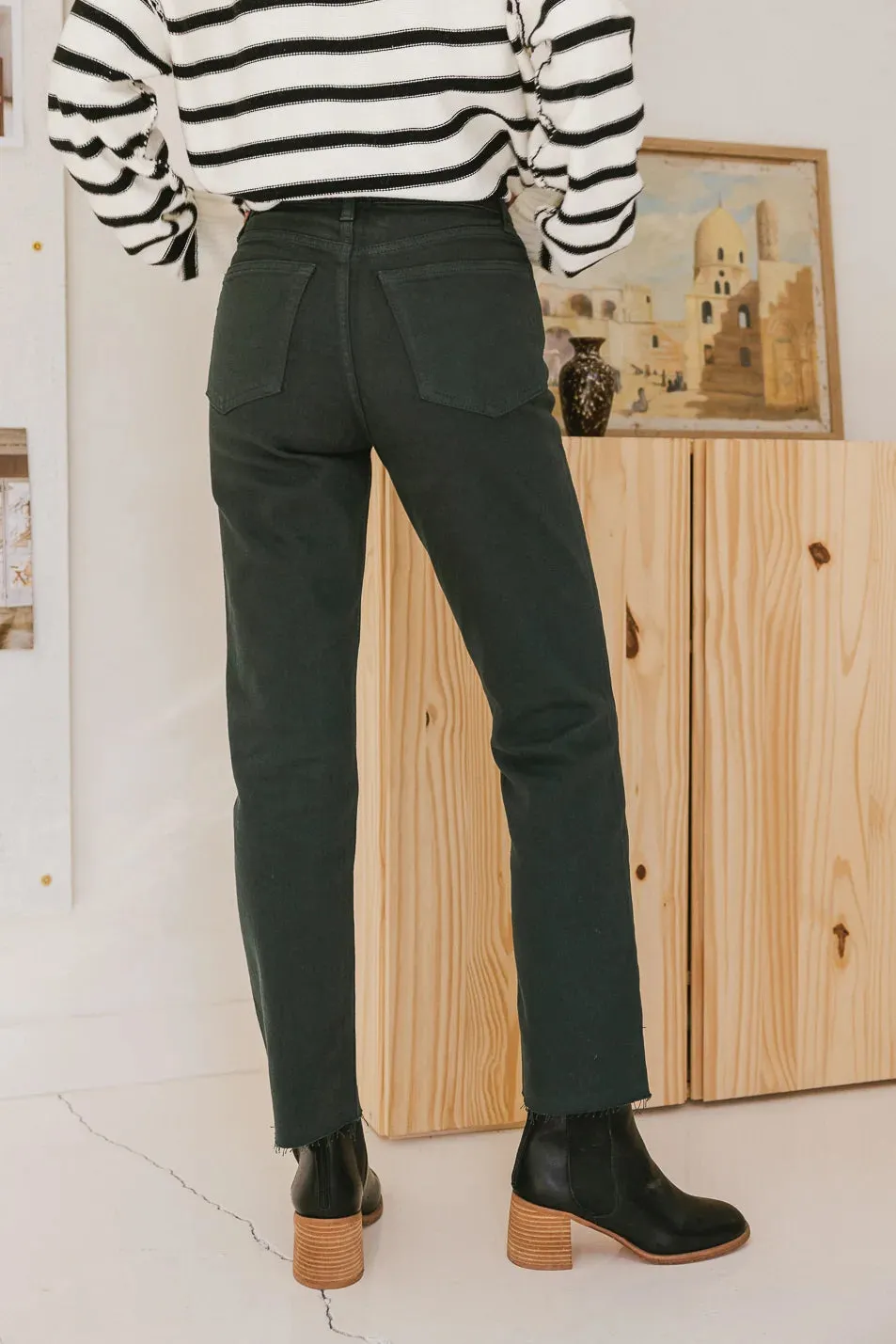 Amara Straight Leg Jeans in Emerald - FINAL SALE