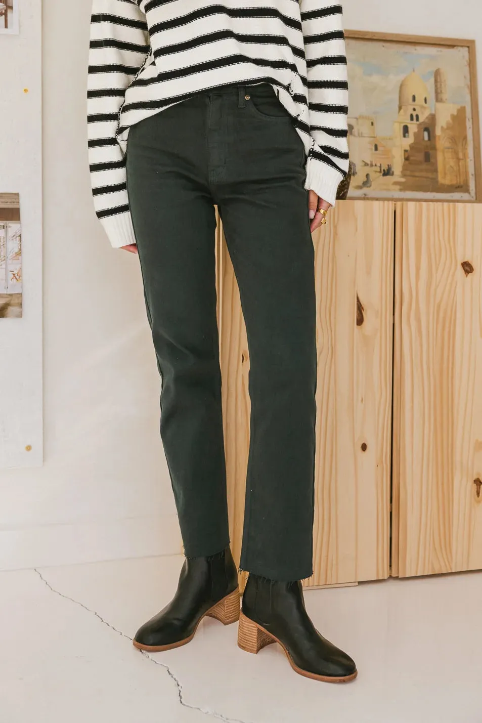 Amara Straight Leg Jeans in Emerald - FINAL SALE