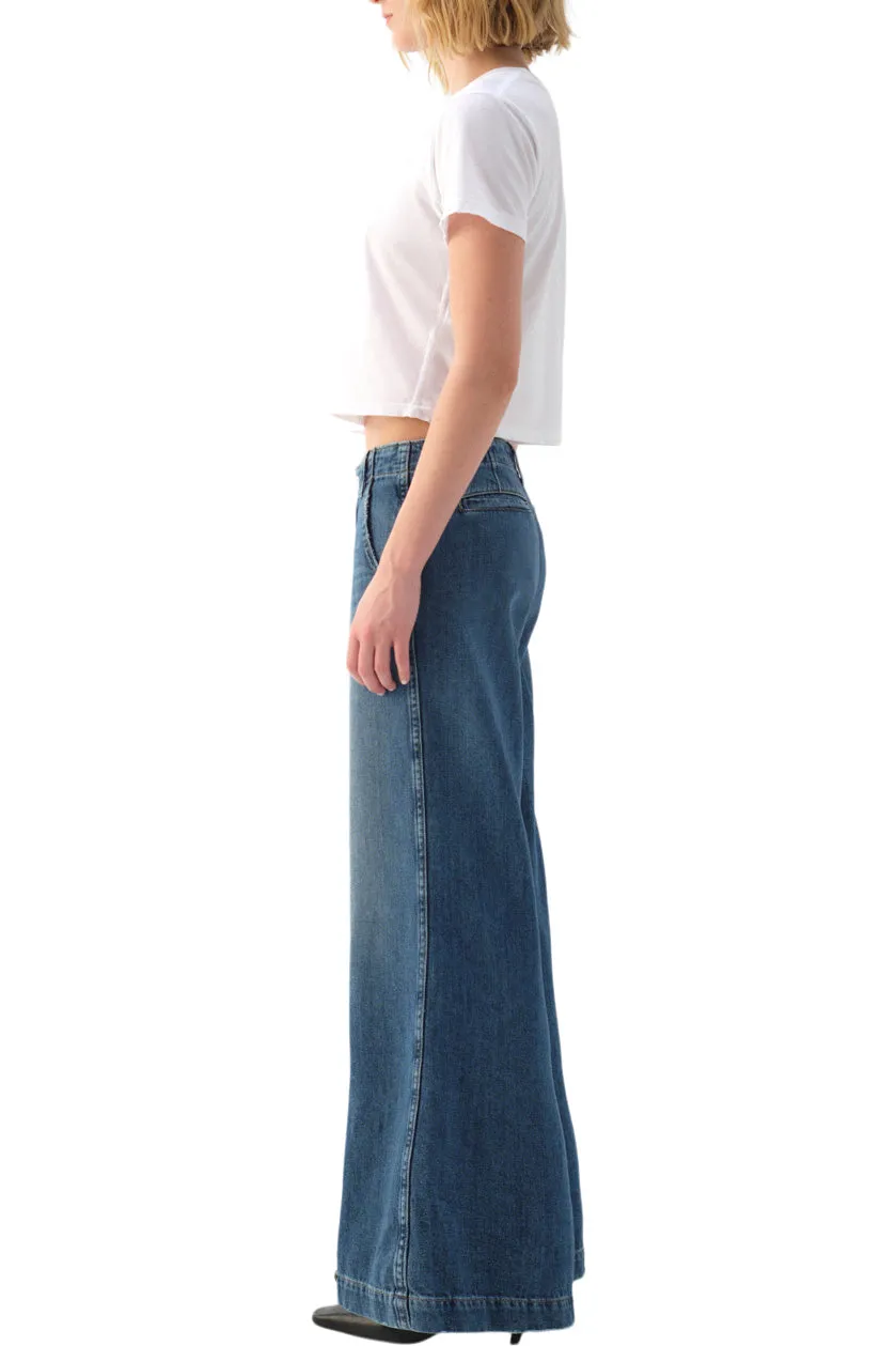 AMO Denim Edith Wide Leg Trouser in Romance