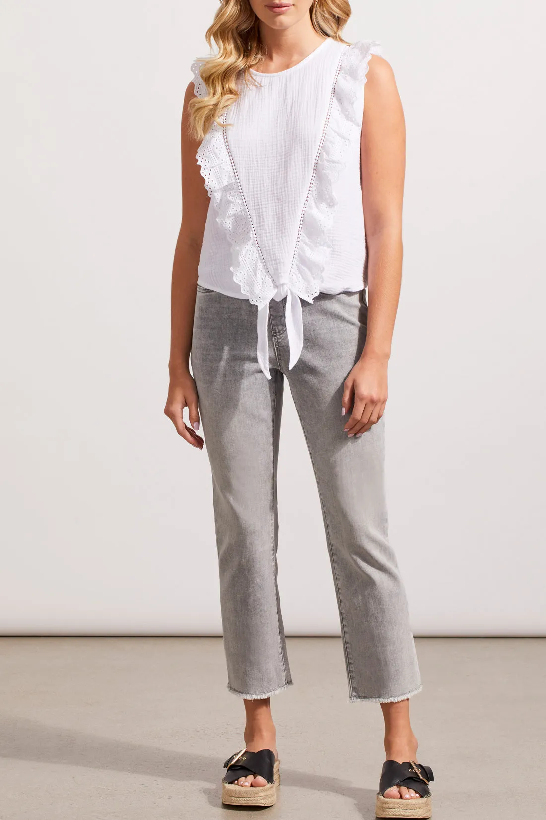 Audrey Pull On Straight Crop Pant