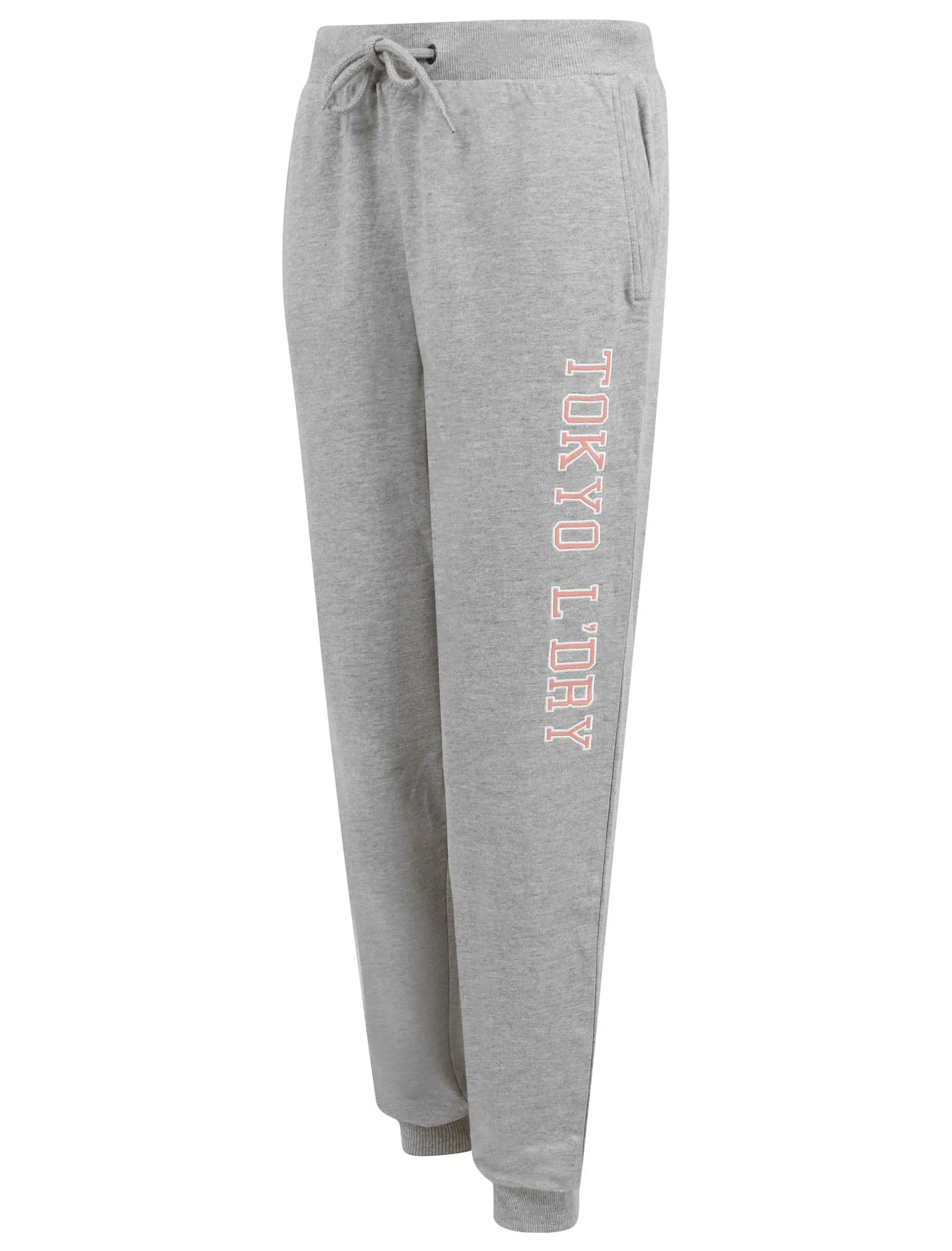 Banya Loopback Fleece Cuffed Joggers in Light Grey Marl - Tokyo Laundry