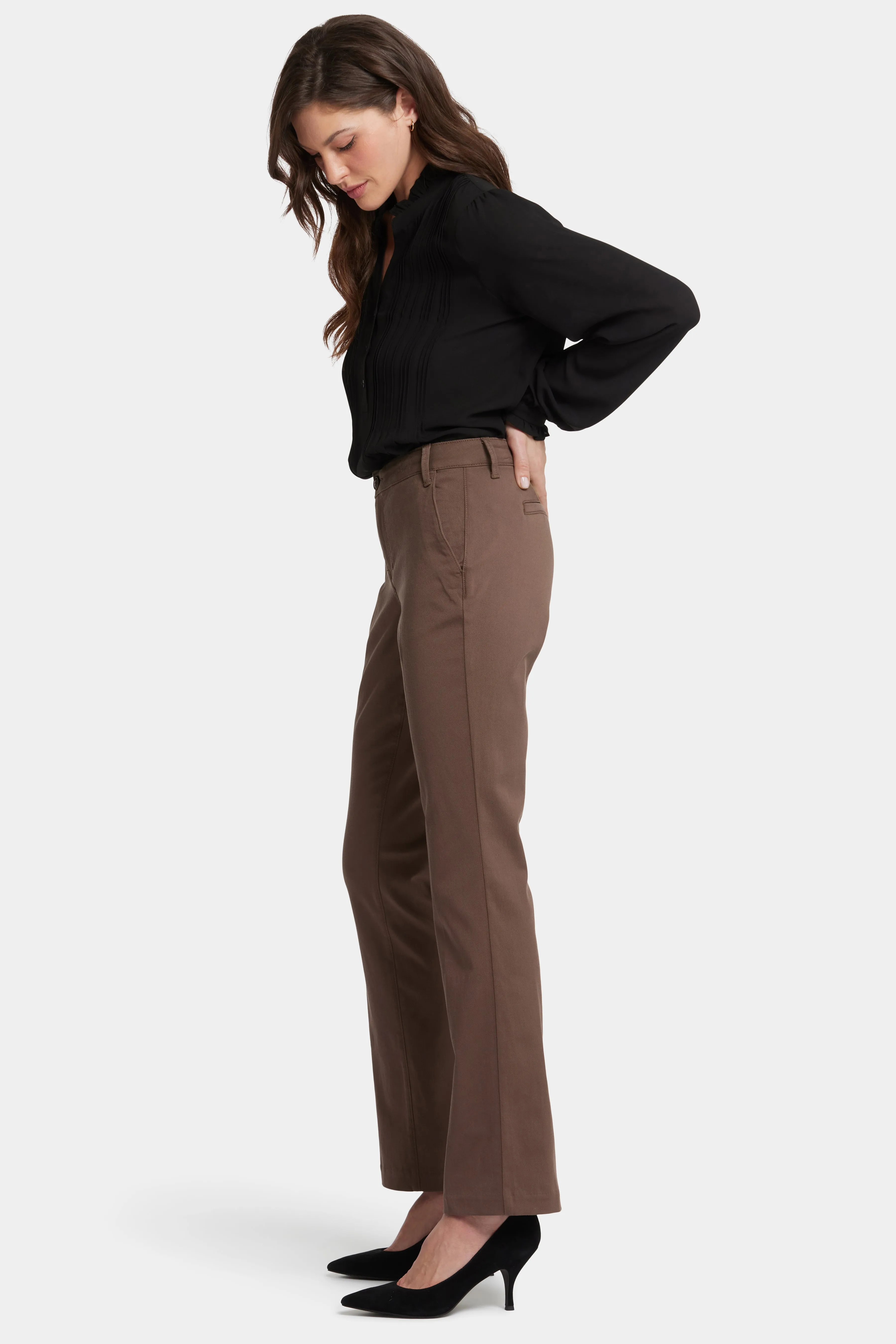 Barbara Bootcut Trouser Pants - Dark Wood