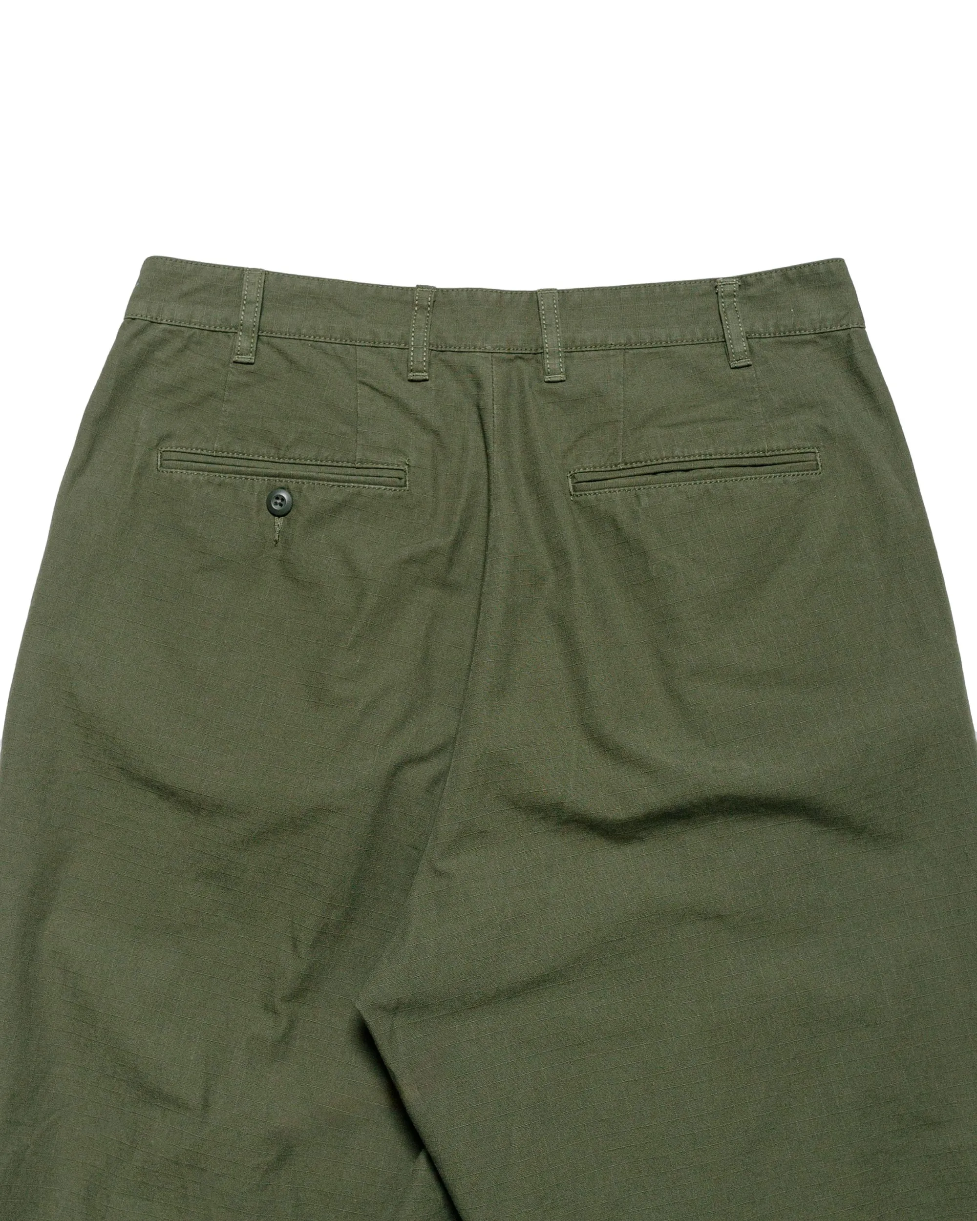 Beams Plus Lost & Found 2Pleats Cotton Ripstop Olive