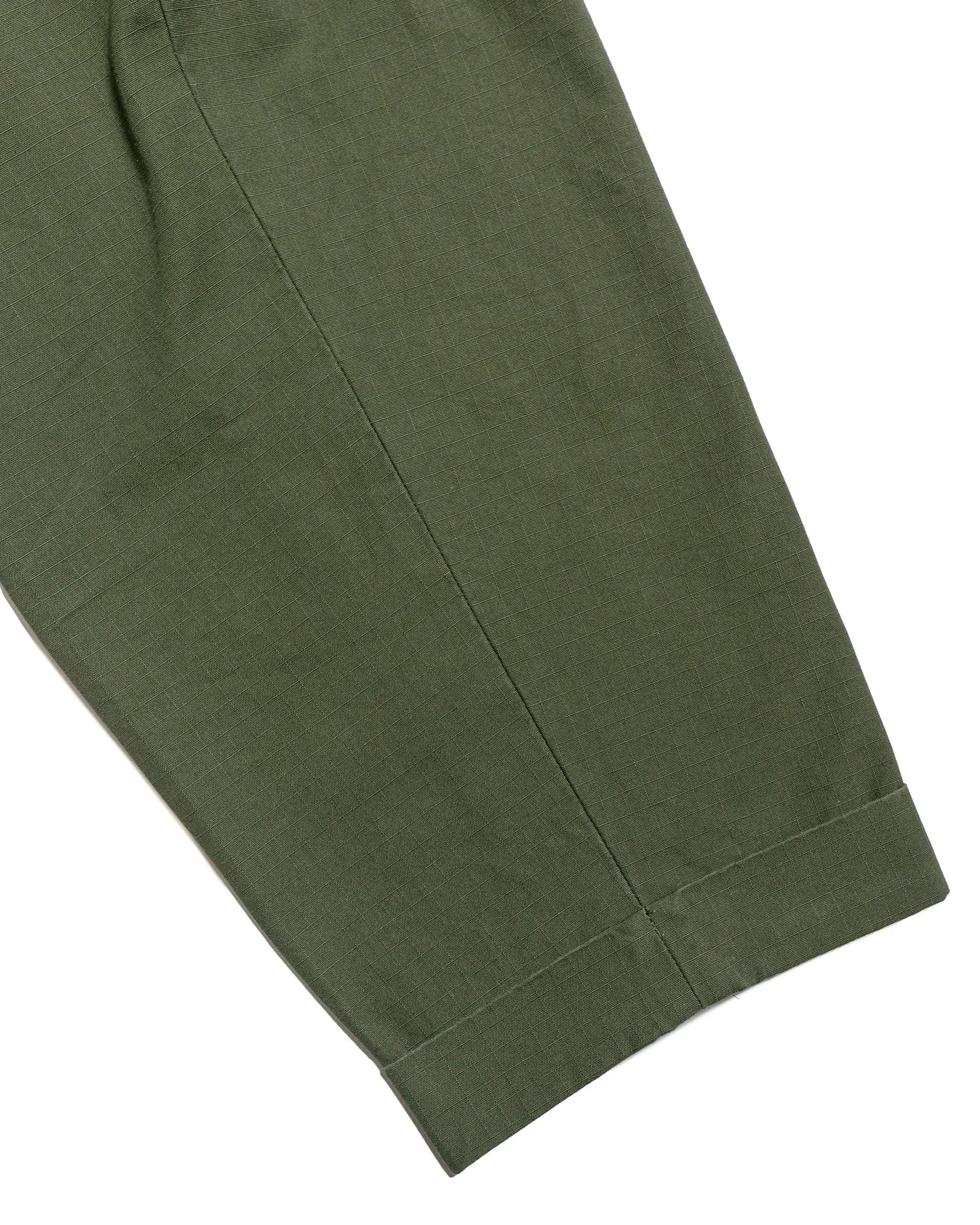 Beams Plus Lost & Found 2Pleats Cotton Ripstop Olive