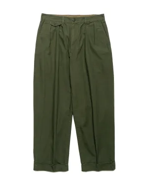 Beams Plus Lost & Found 2Pleats Cotton Ripstop Olive