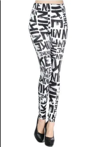 Bottom English Letters Nine-Point Pants Leggings