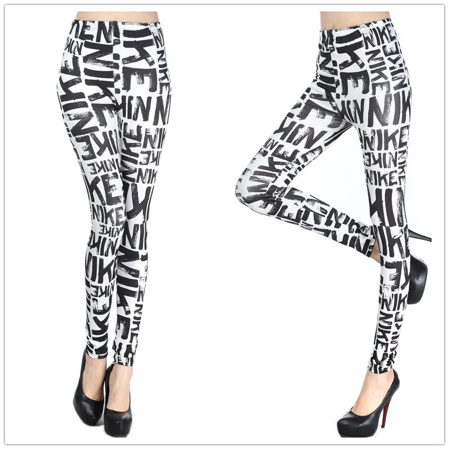 Bottom English Letters Nine-Point Pants Leggings