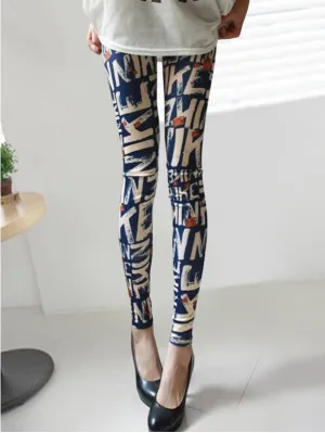 Bottom English Letters Nine-Point Pants Leggings