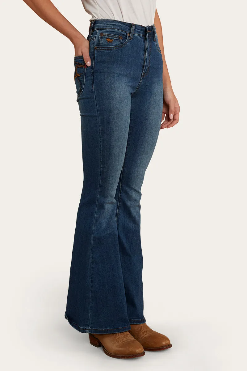 Bowie Womens Flare Jean - Vintage Blue Wash