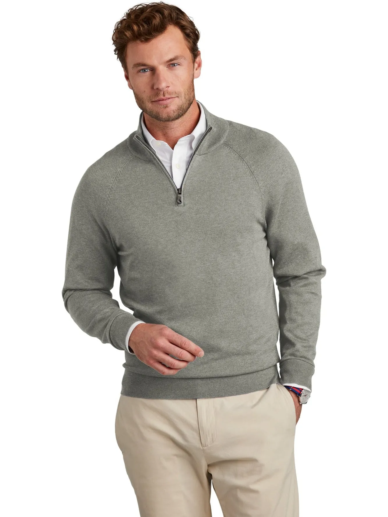 Brooks Brothers Cotton Stretch 1/4-Zip Sweater