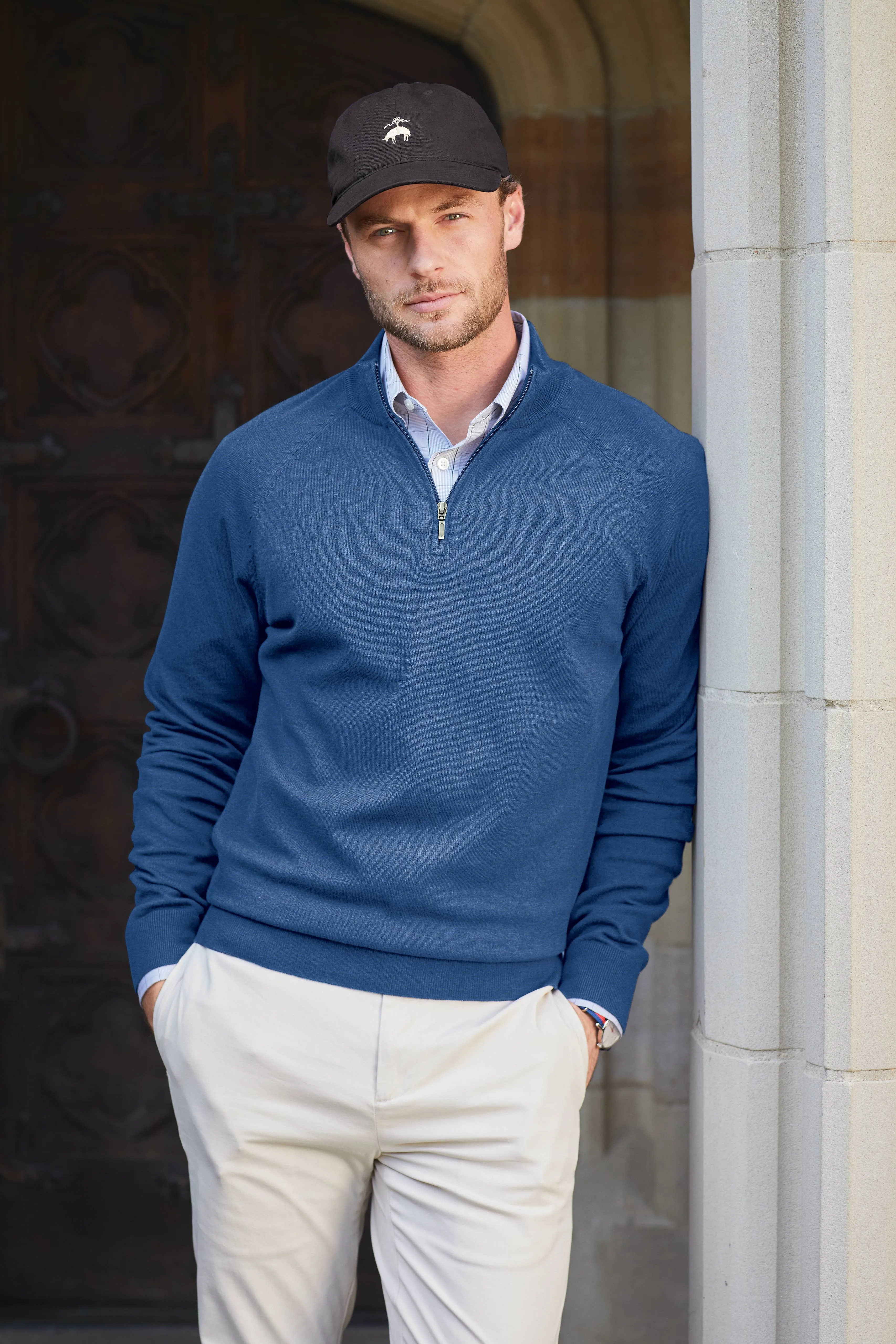 Brooks Brothers Cotton Stretch 1/4-Zip Sweater