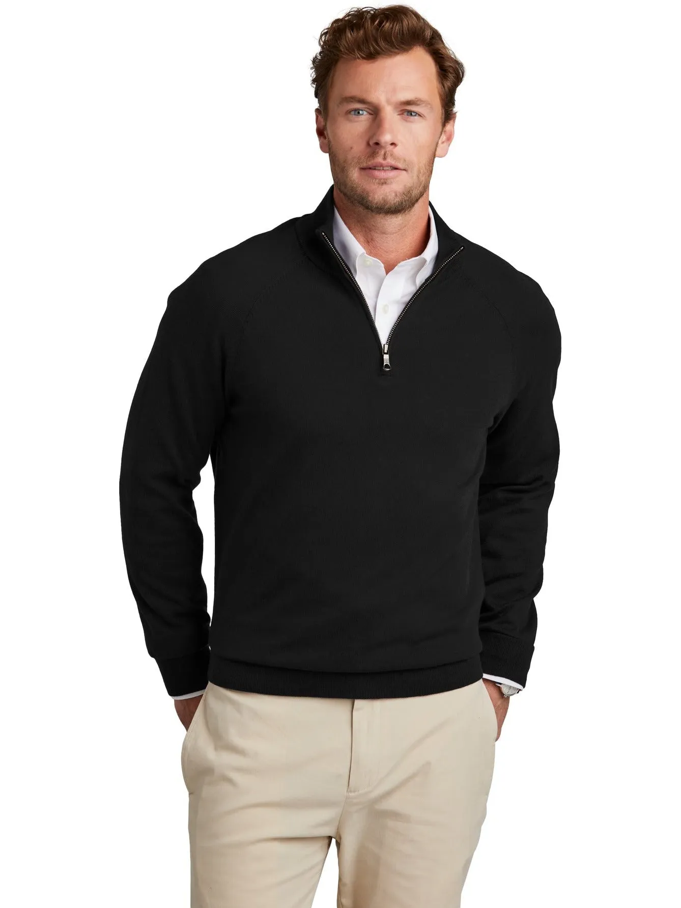 Brooks Brothers Cotton Stretch 1/4-Zip Sweater