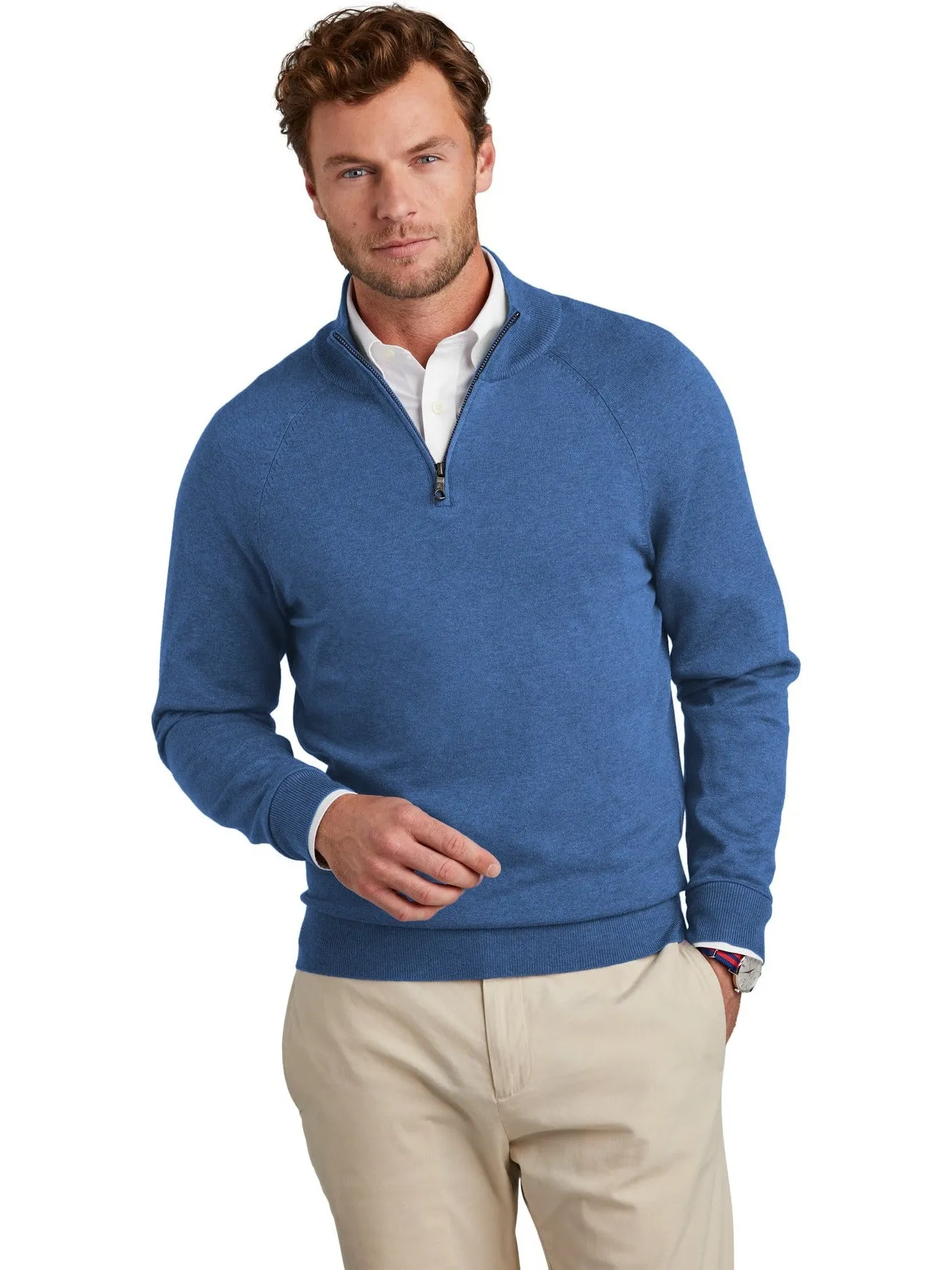 Brooks Brothers Cotton Stretch 1/4-Zip Sweater