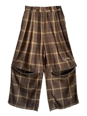 Brown Plaid Separate Pants