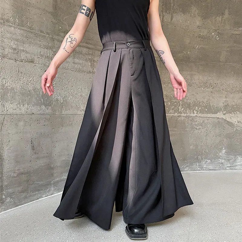 Casual Fake Two Piece Straight Leg Loose Wide Leg Pants