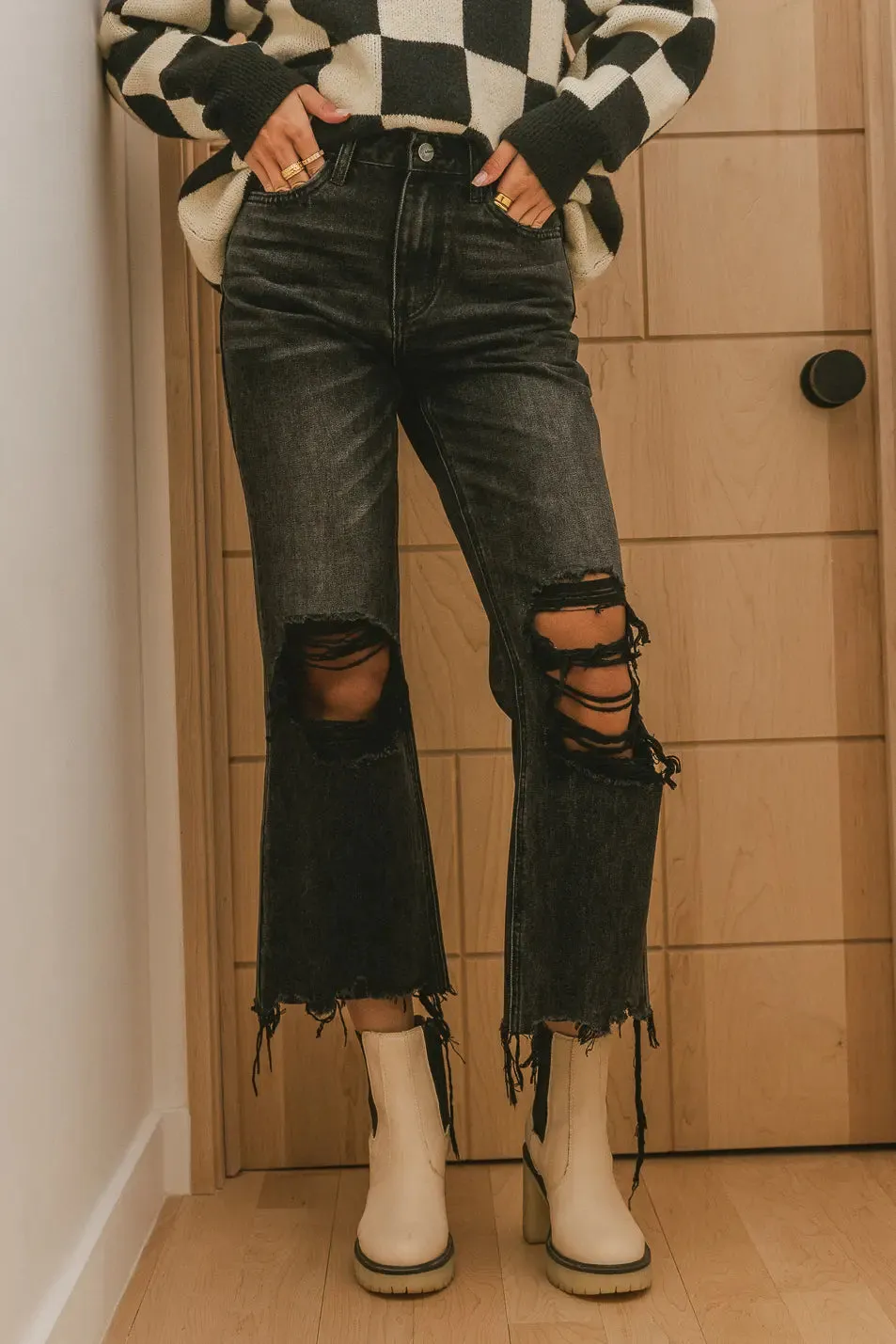 Charlie Distressed Jeans in Black - FINAL SALE