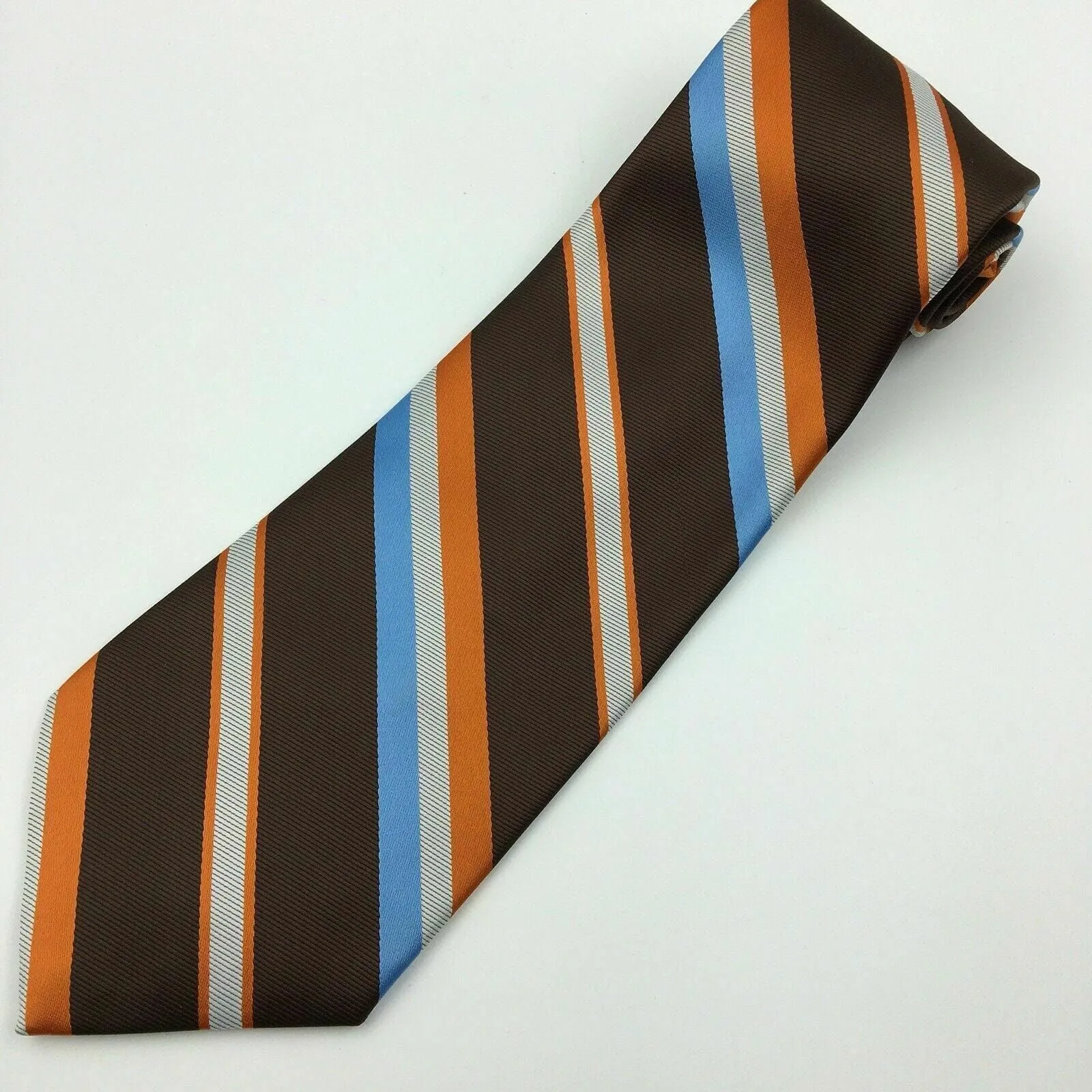 Charming Prince Frederics Vintage Brown Striped Polyester Tie OS Unisex Adult