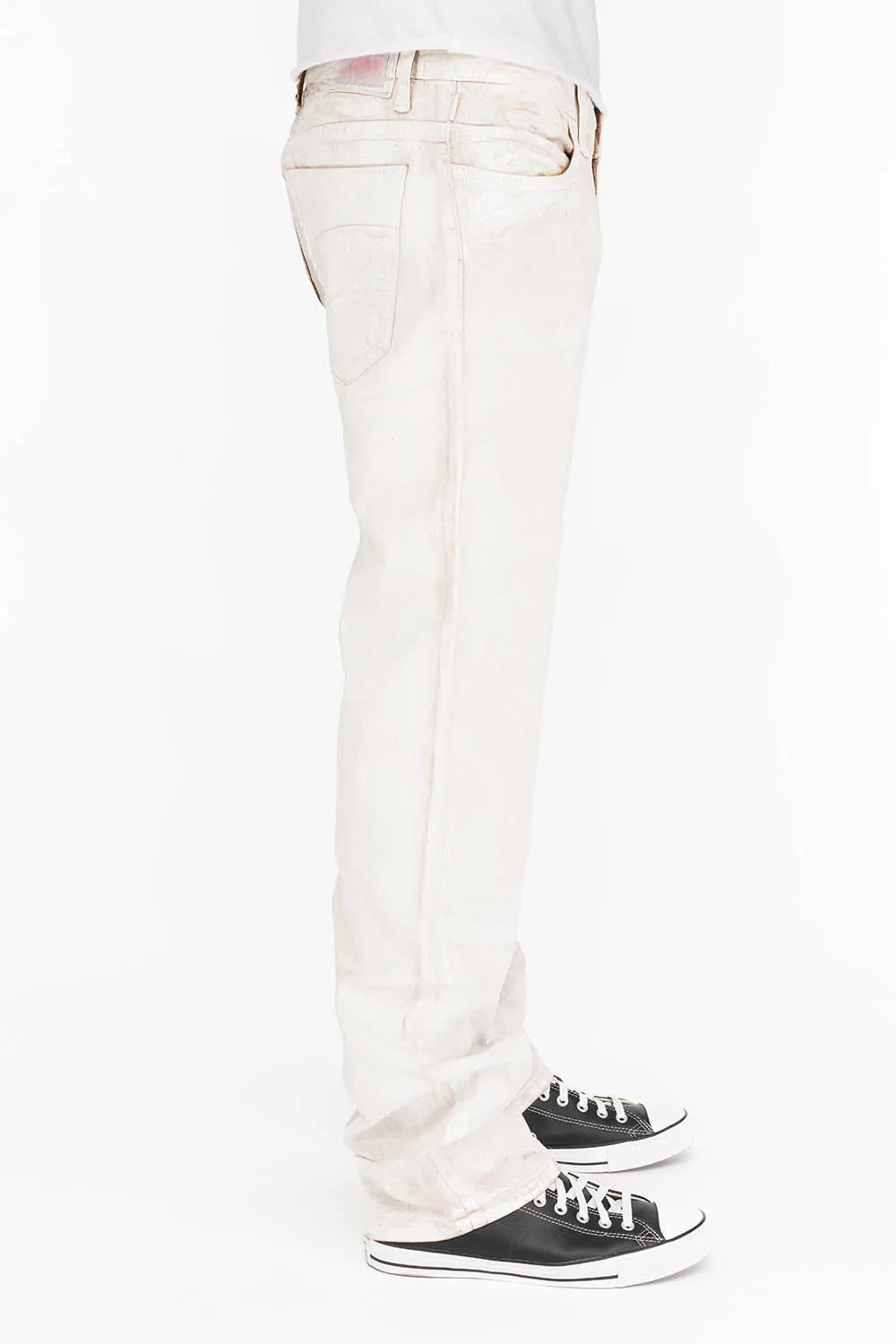 CLASSIC 5 POCKET STRAIGHT LEG JEANS IN CUIR WHITE