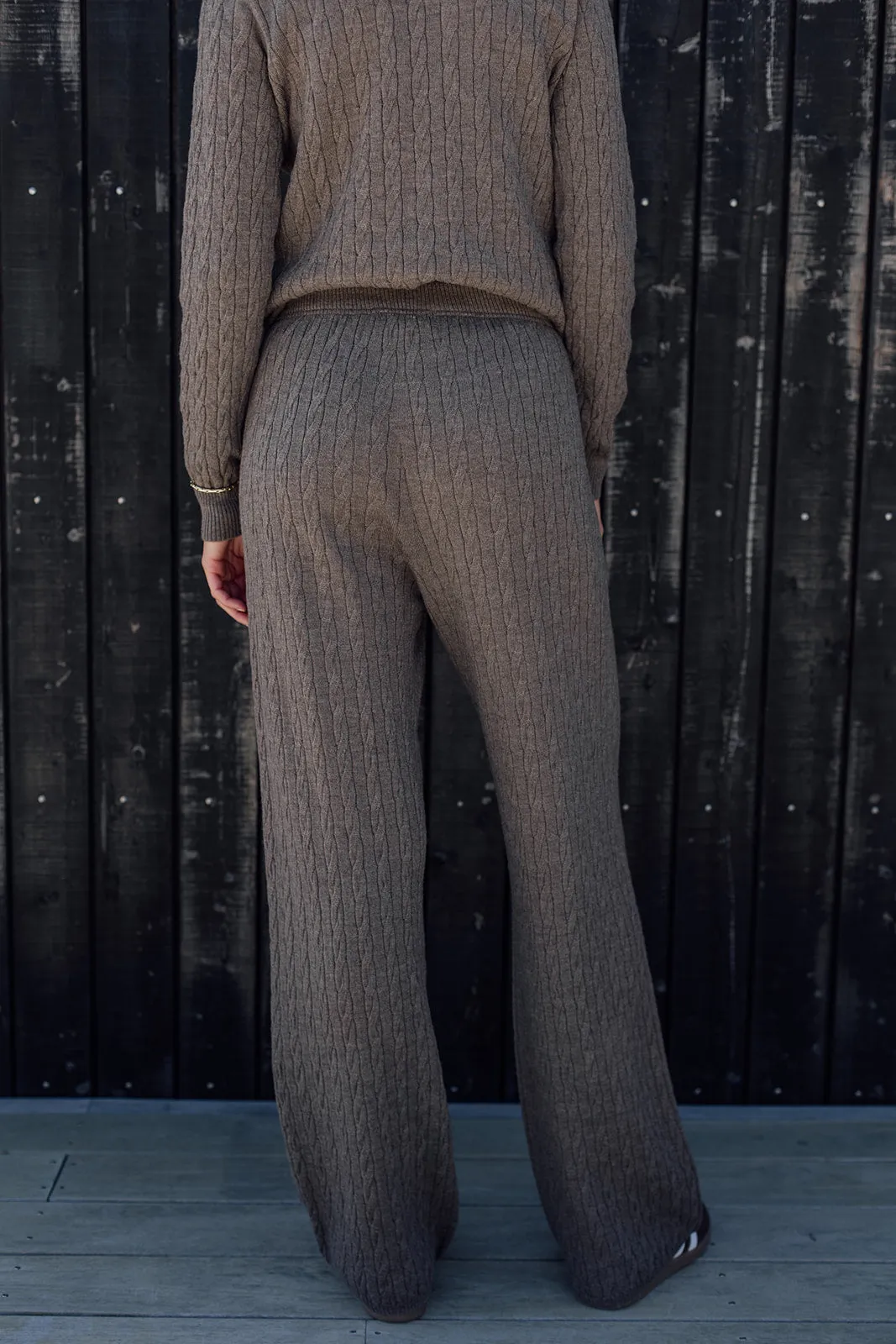 Classic Cable Merino Pant- Cinnamon