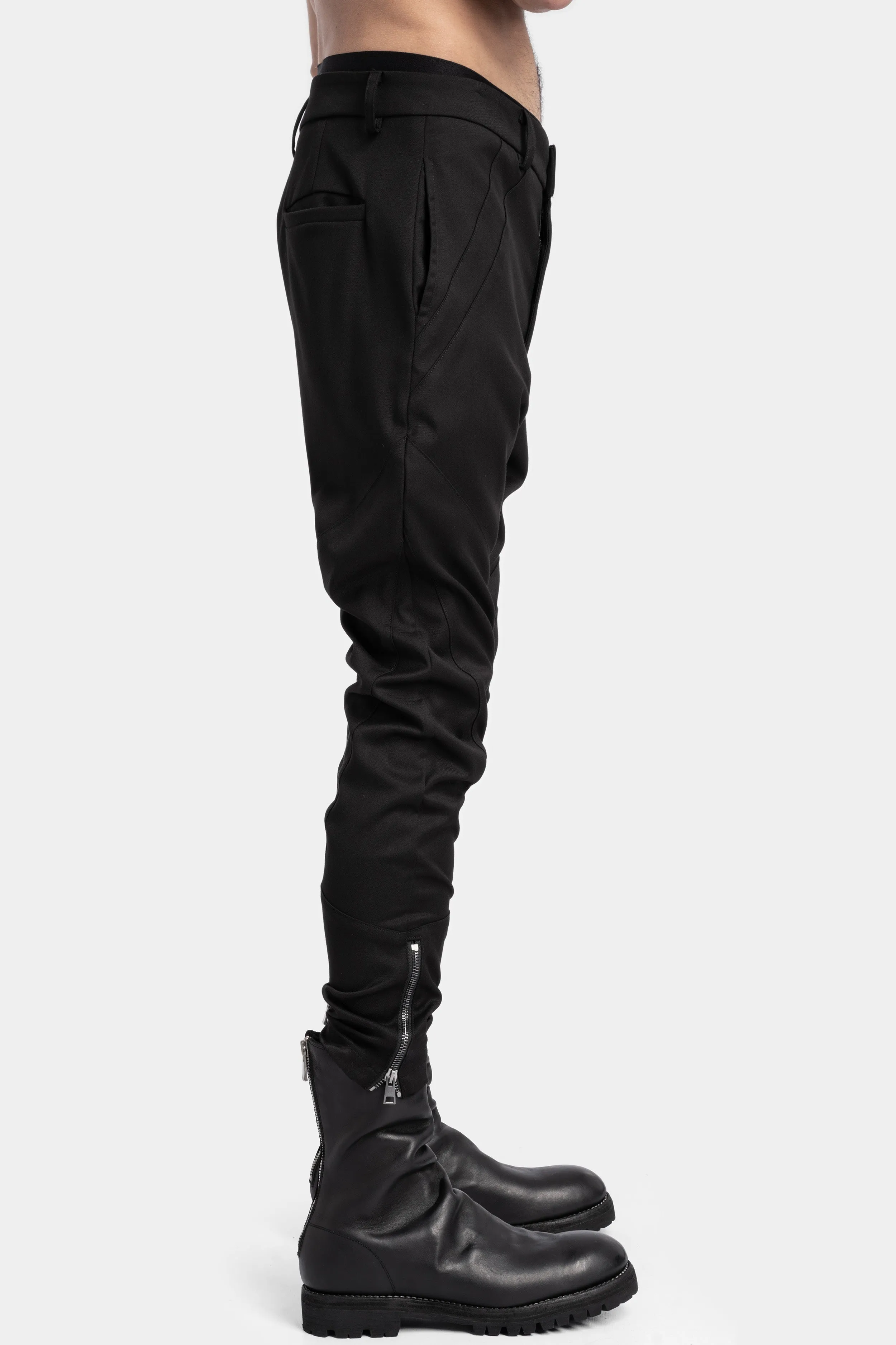 Cotton twill skinny trousers, Black