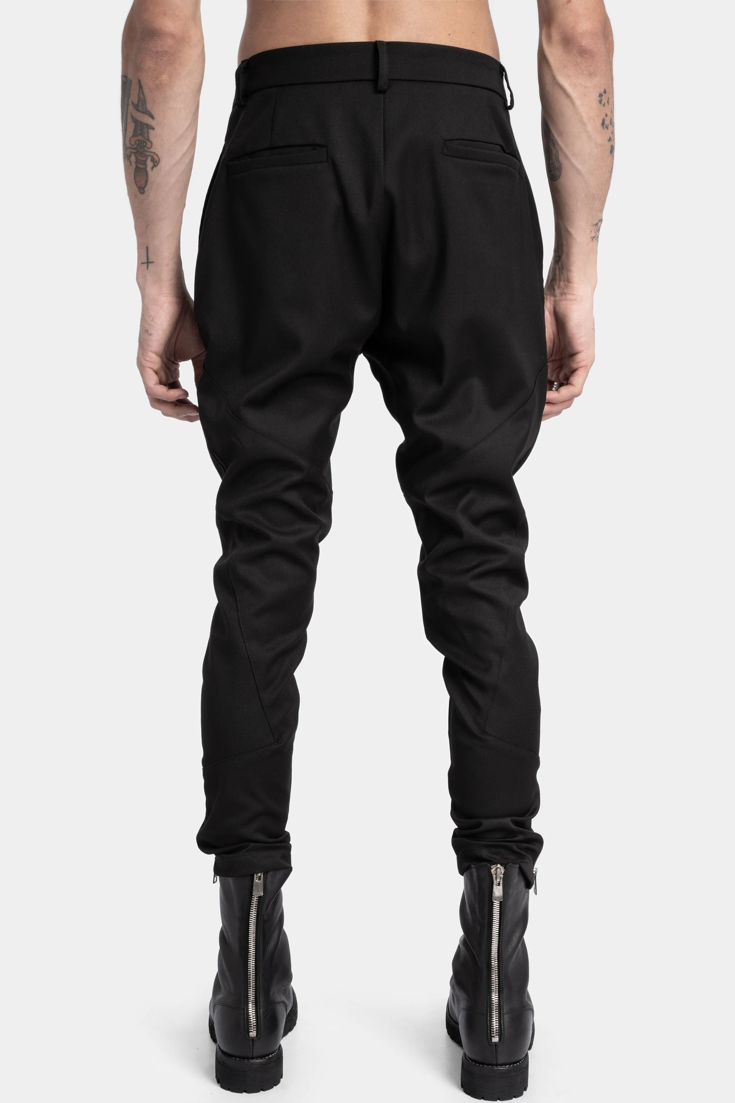 Cotton twill skinny trousers, Black