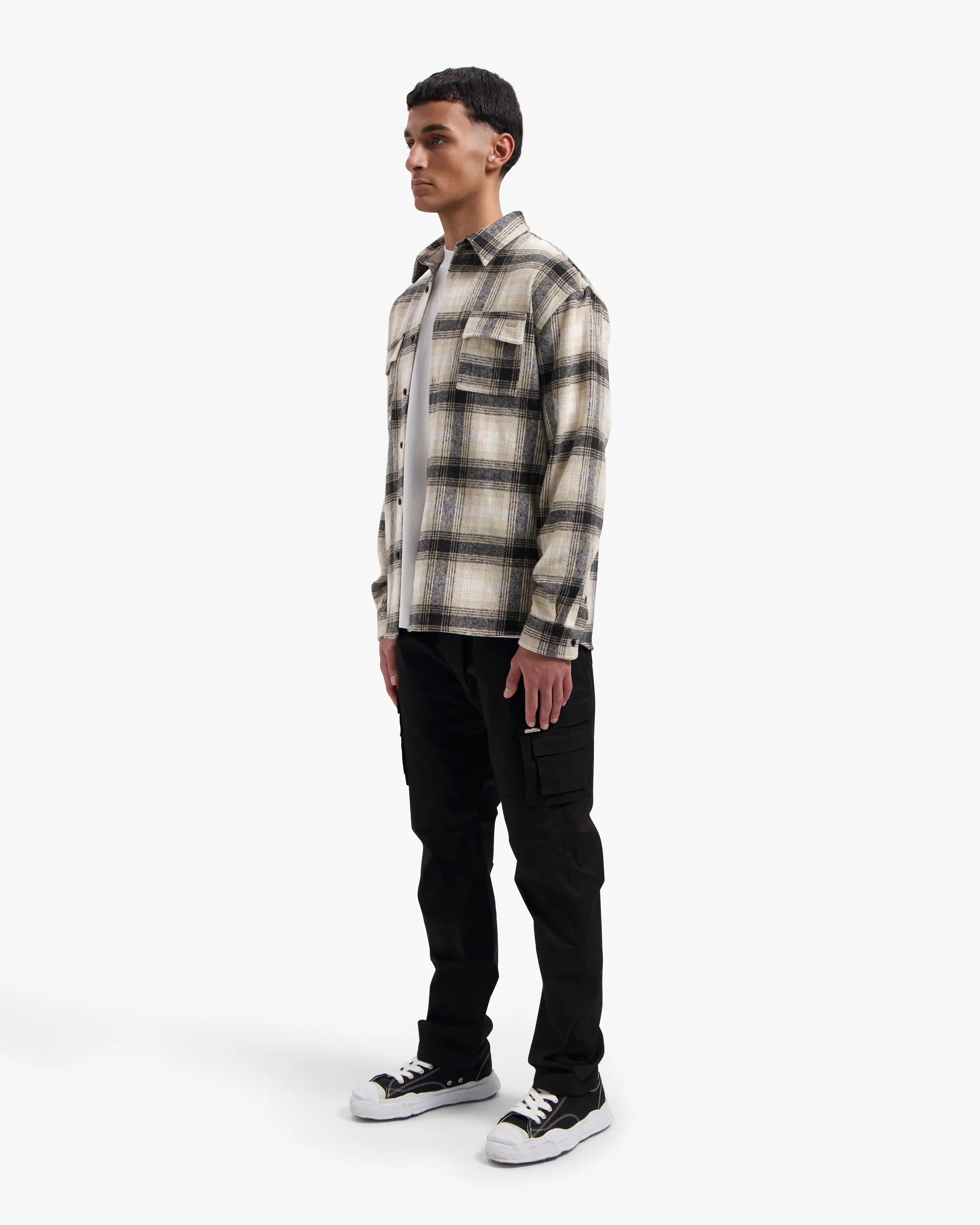 CROYEZ MIDWEIGHT FLANNEL OVERSHIRT - LIGHT BROWN