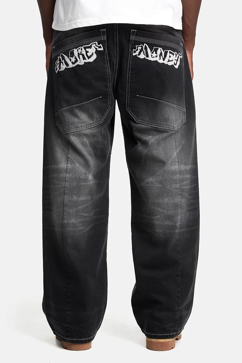 CRUNCHED DENIM BLACK WASHED