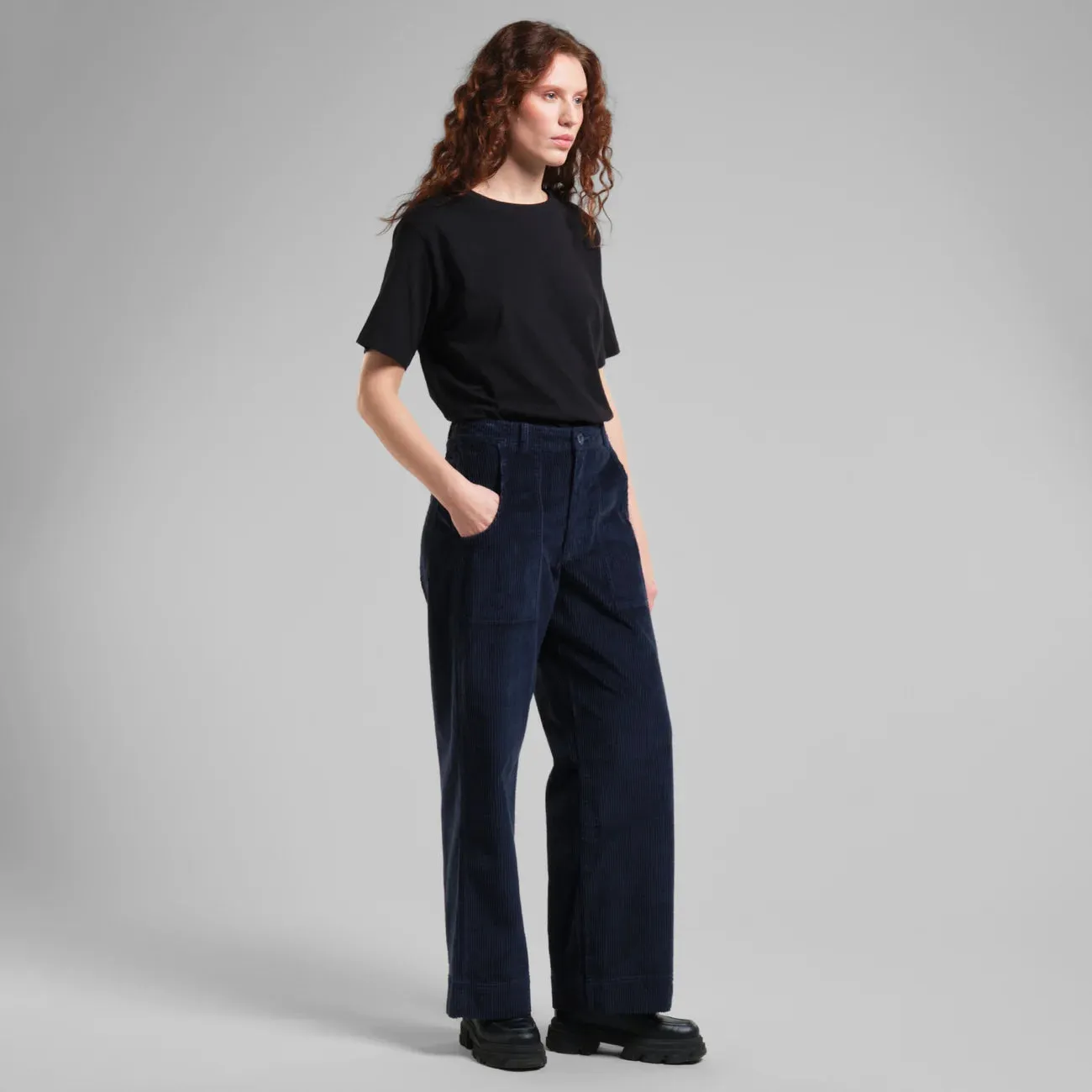 DEDICATED Vara workwear pants corduroy navy women