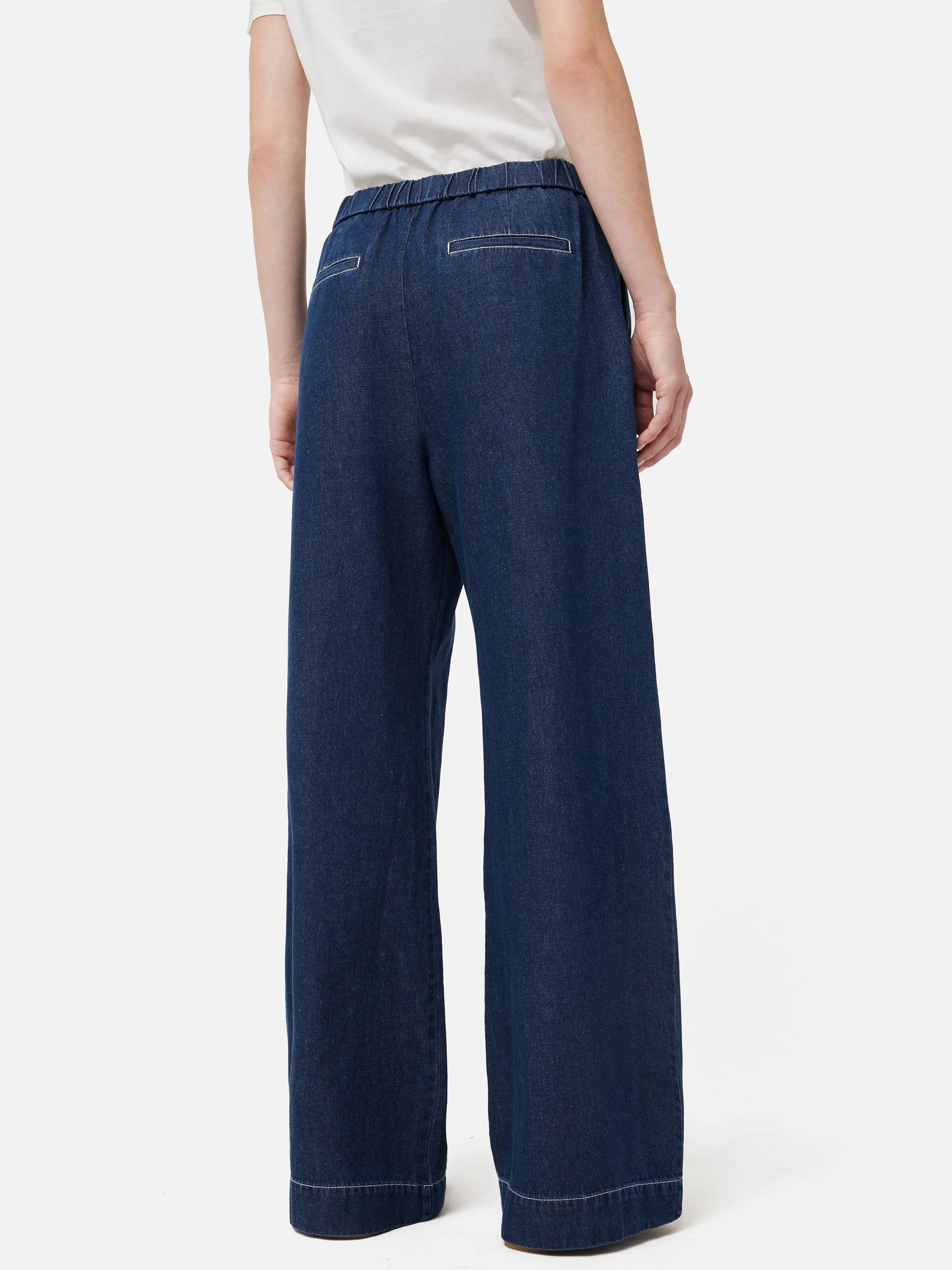 Denim Wide Leg Trouser | Blue