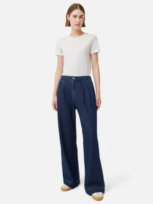 Denim Wide Leg Trouser | Blue