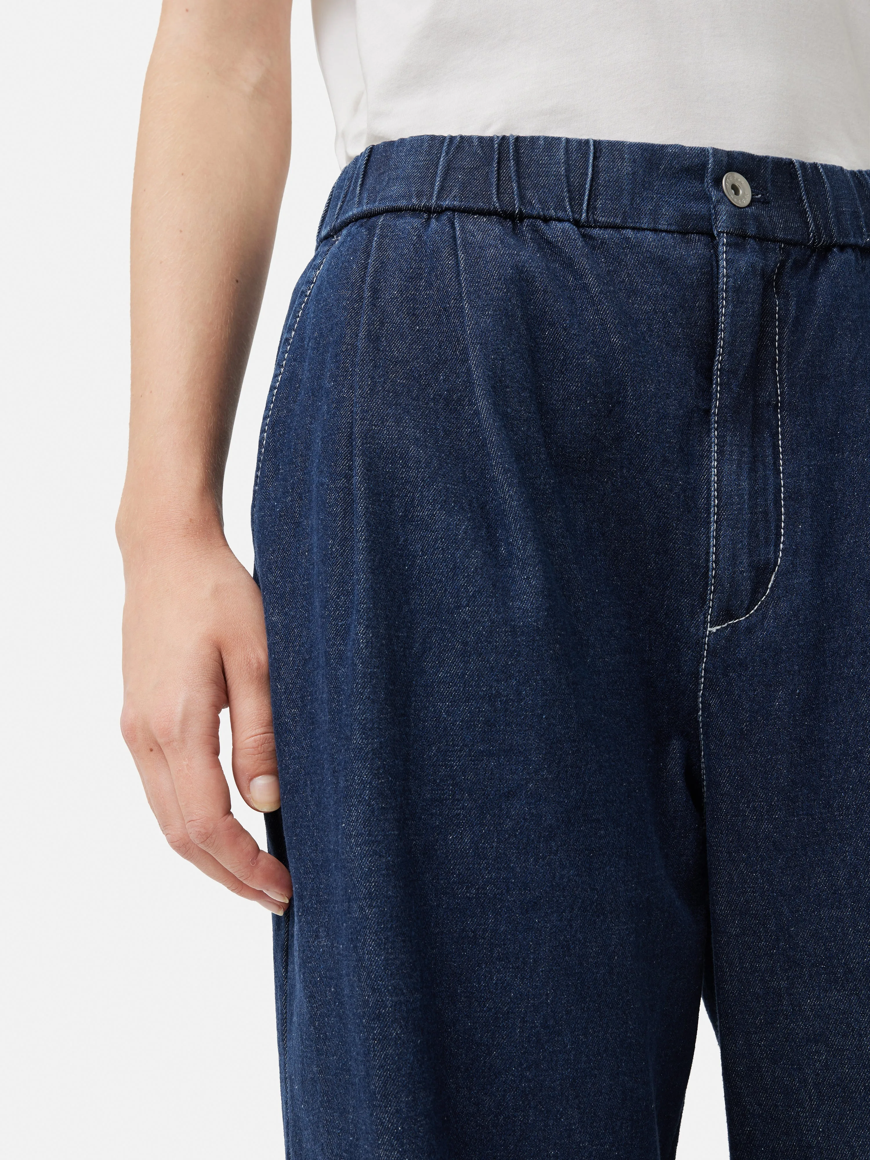 Denim Wide Leg Trouser | Blue