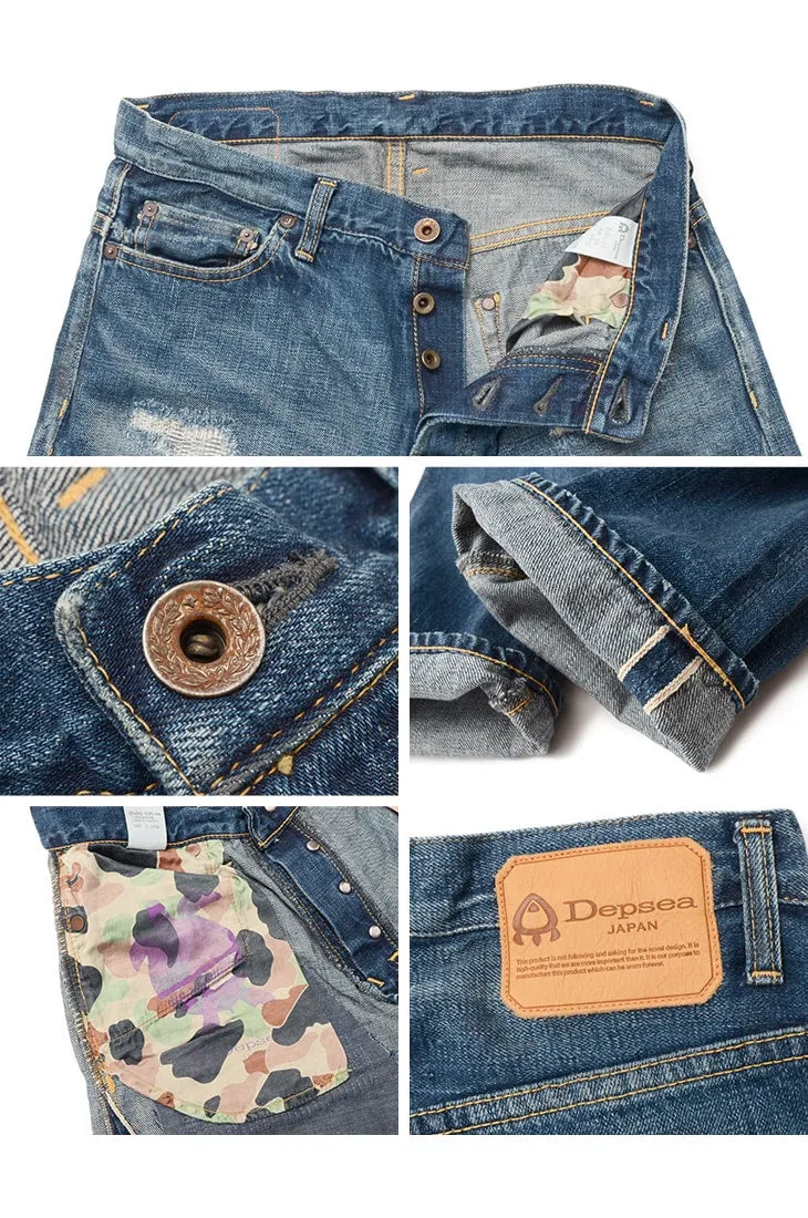 DEPSEA / DP001 Straight 5P Denim Pants - Vintage finish