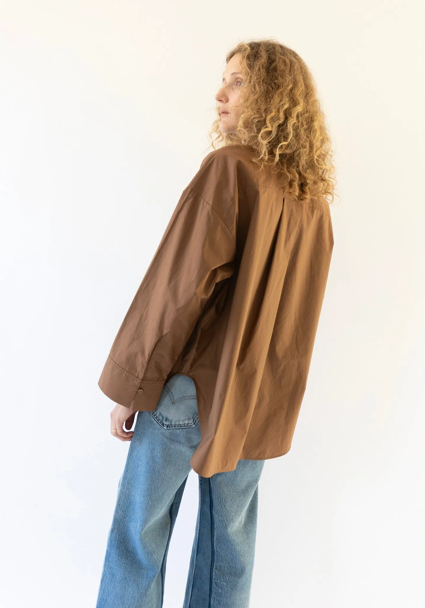 Derris Button Front Shirt in Bison