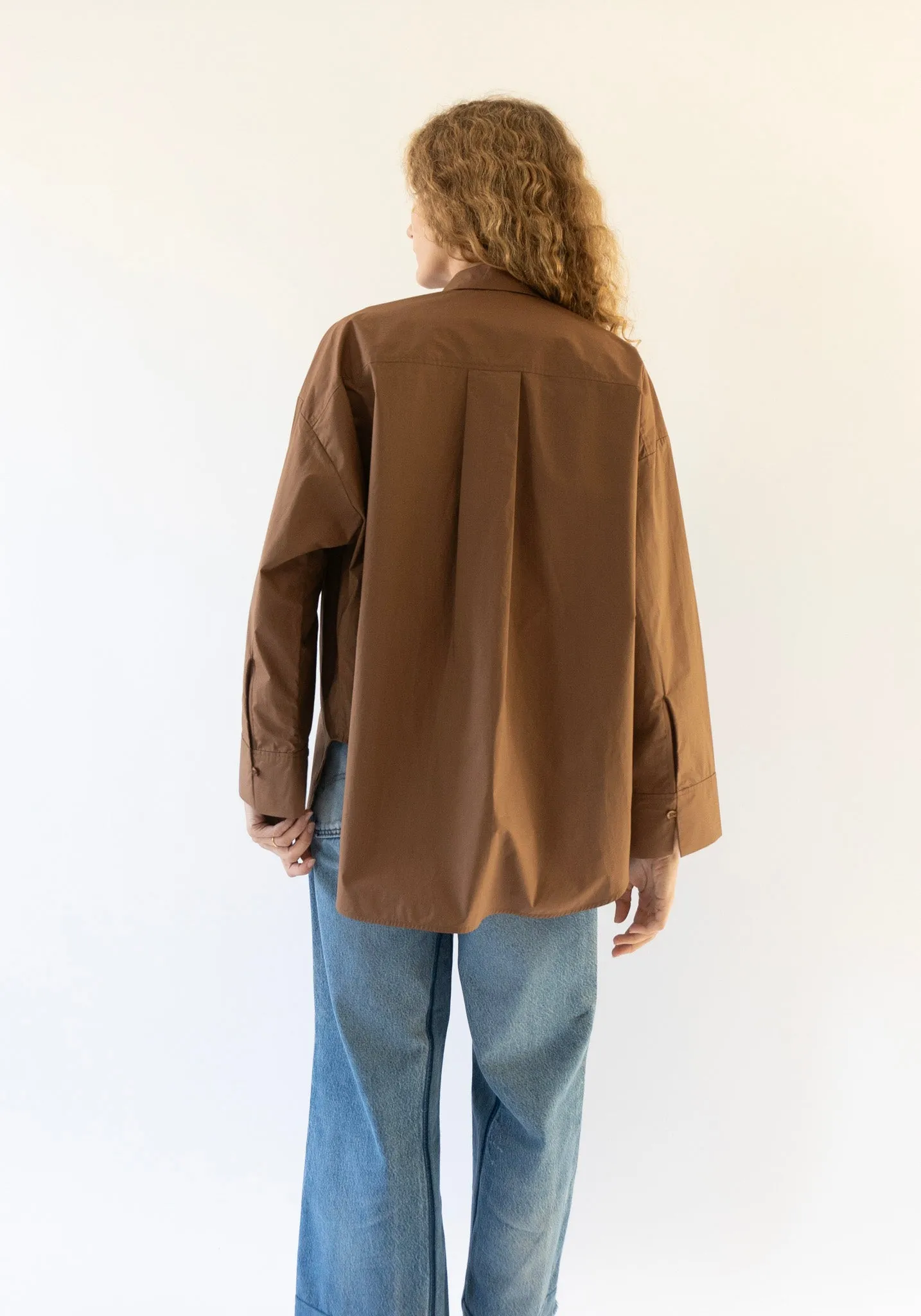 Derris Button Front Shirt in Bison