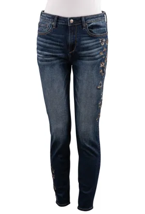 Driftwood Jackie High Rise Skinny Jeans - Metallic Buds