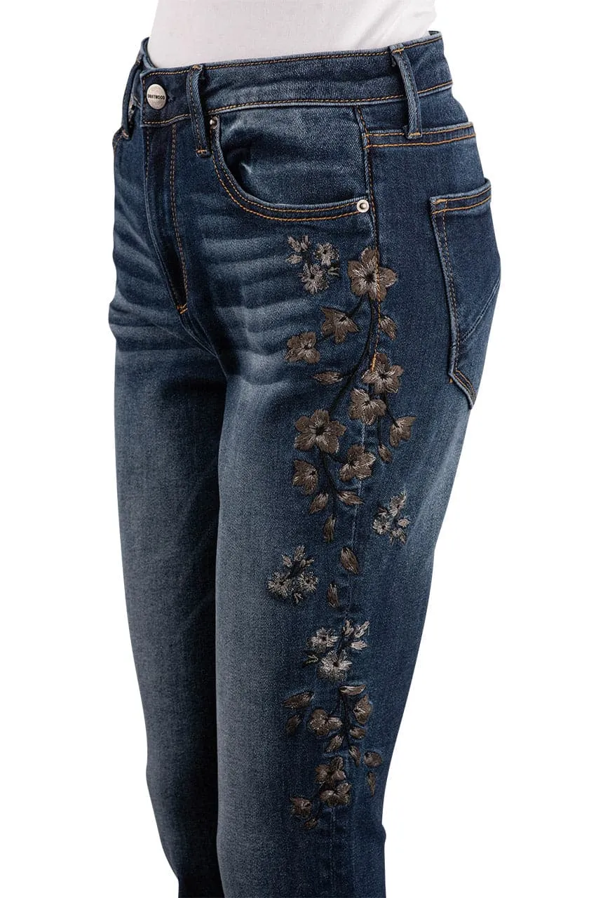 Driftwood Jackie High Rise Skinny Jeans - Metallic Buds