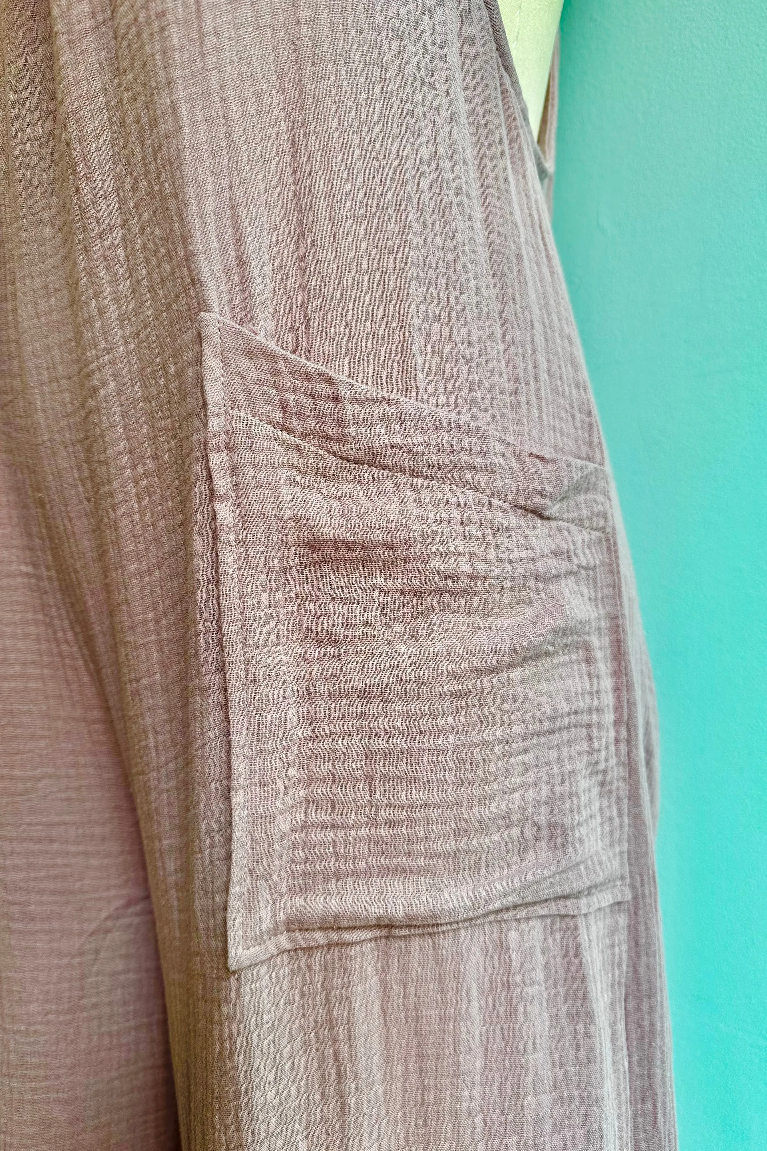 Dusty Lavender Linen Wide Leg Jumpsuit