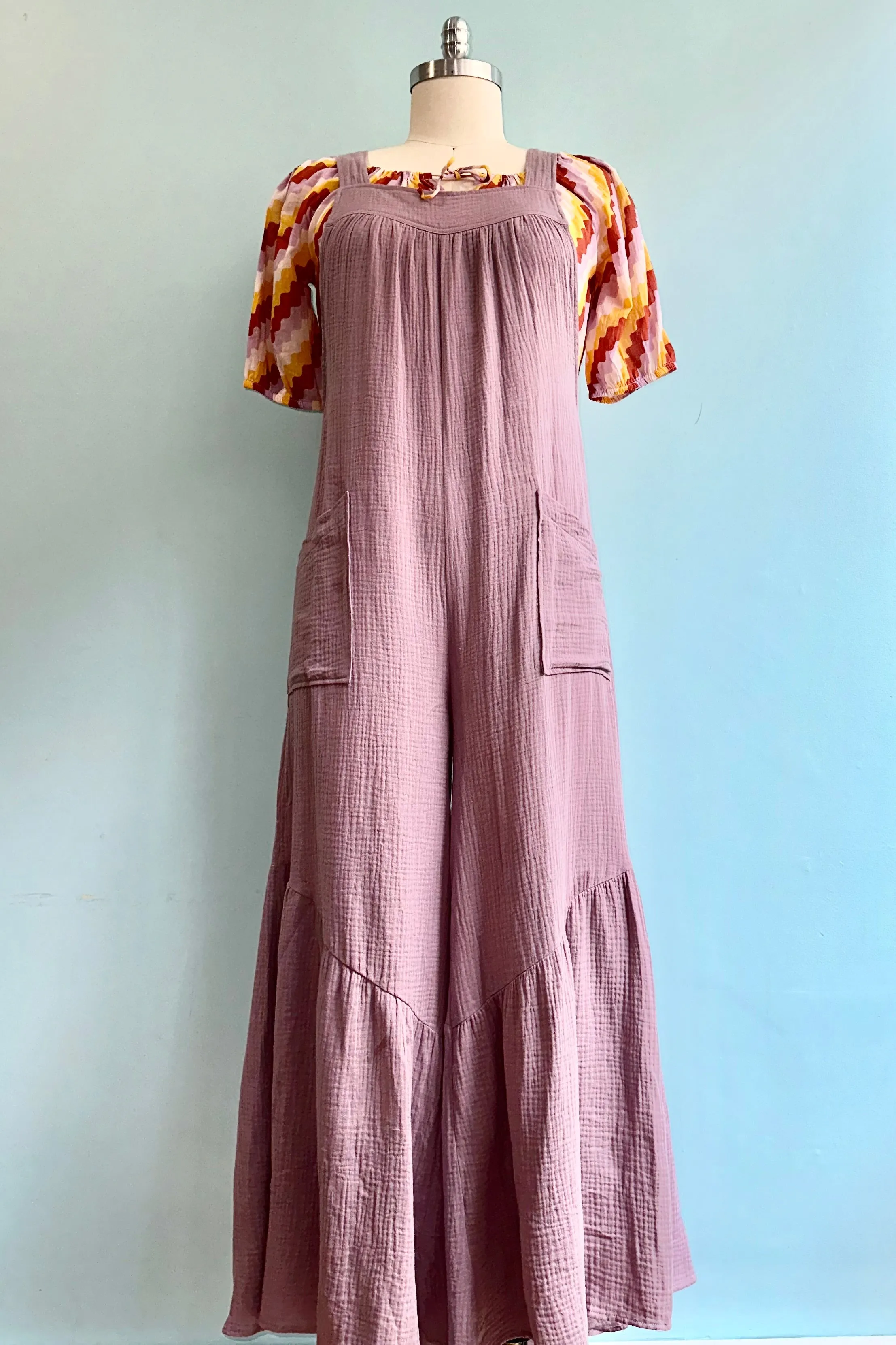 Dusty Lavender Linen Wide Leg Jumpsuit