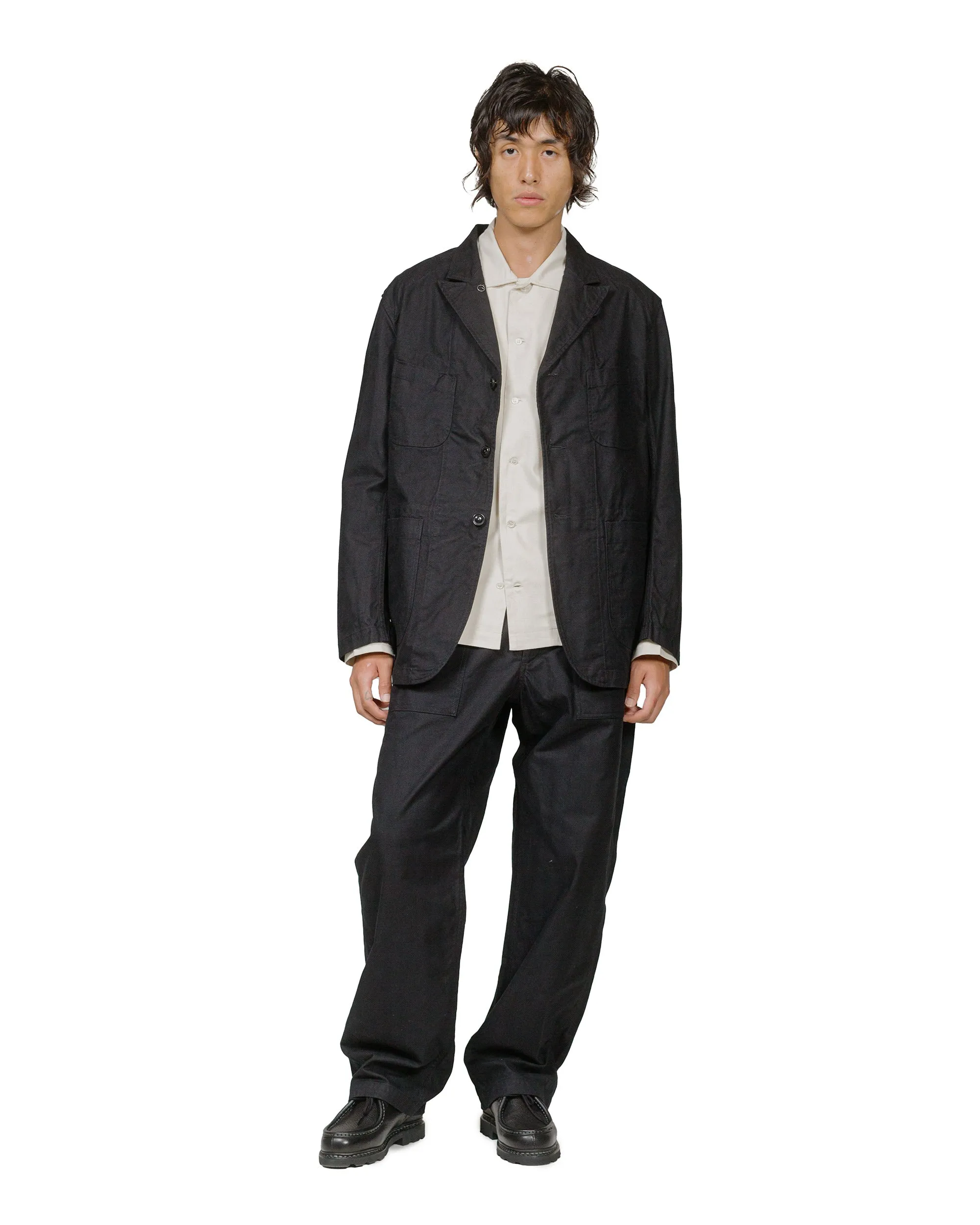 Engineered Garments Fatigue Pant Black Cotton Brushed Herringbone