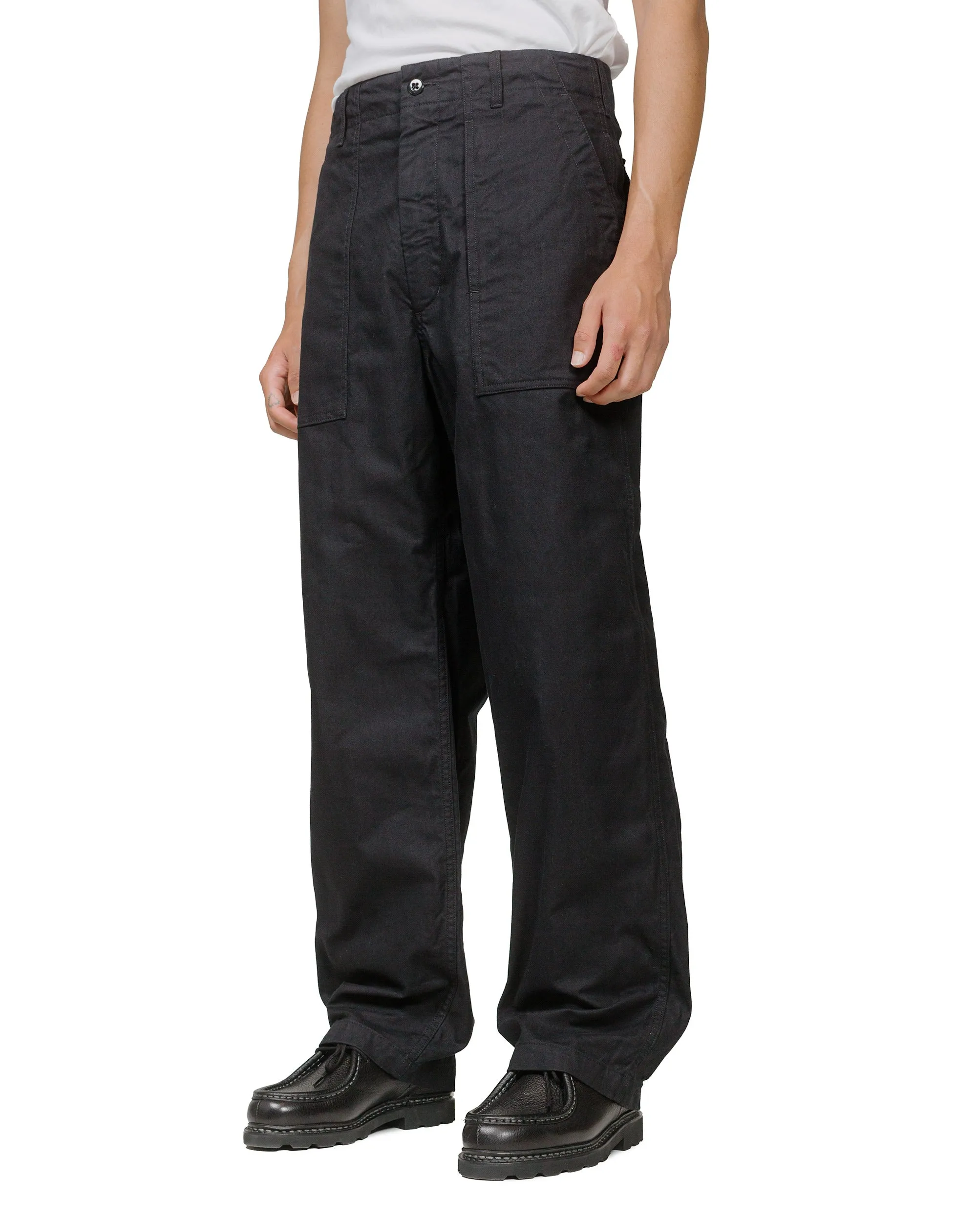 Engineered Garments Fatigue Pant Black Cotton Brushed Herringbone