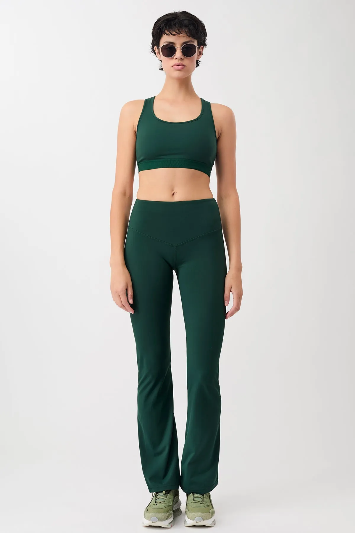 Flared Sports Pants (Seaweed)