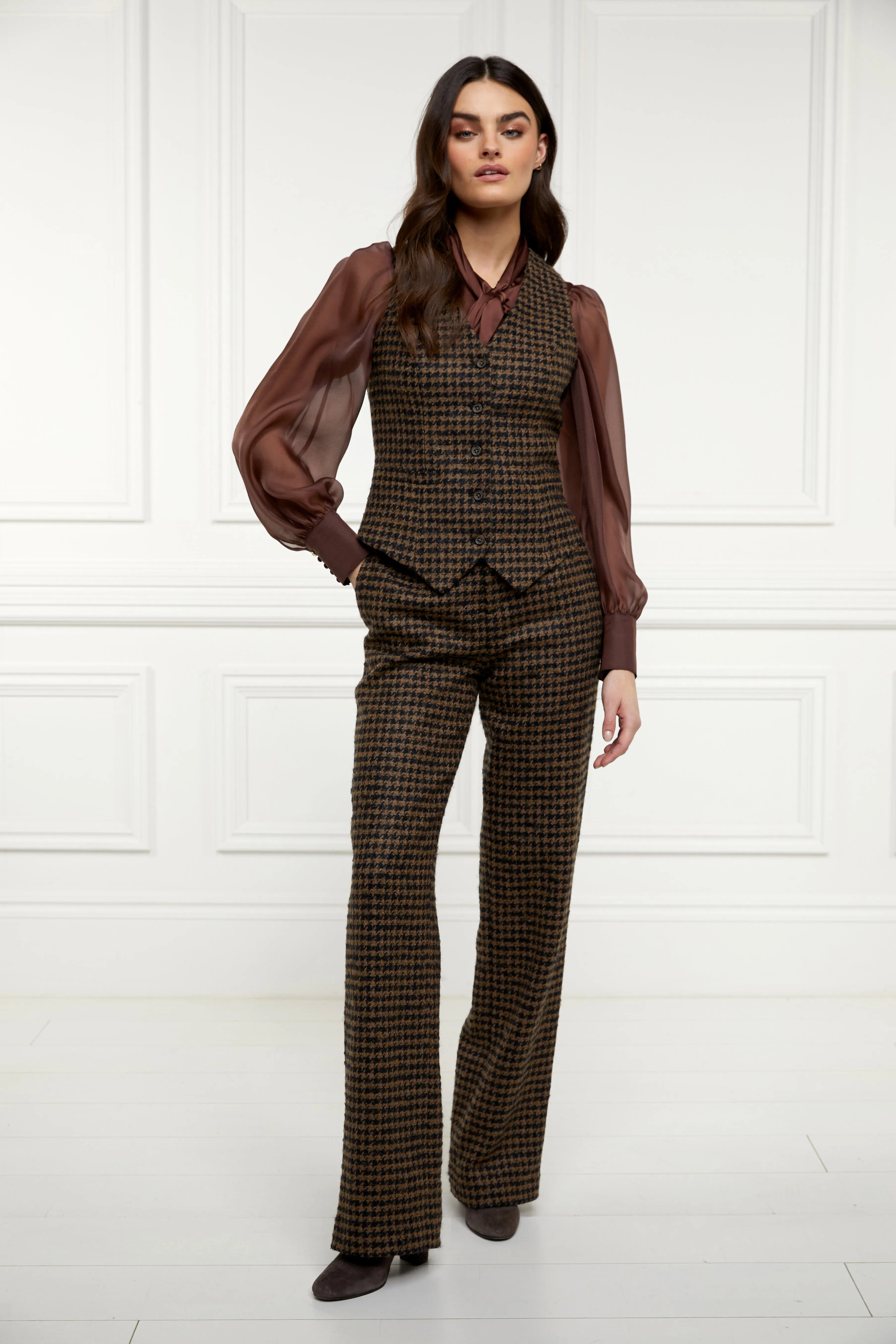 Hampton Waistcoat (Chocolate Houndstooth)