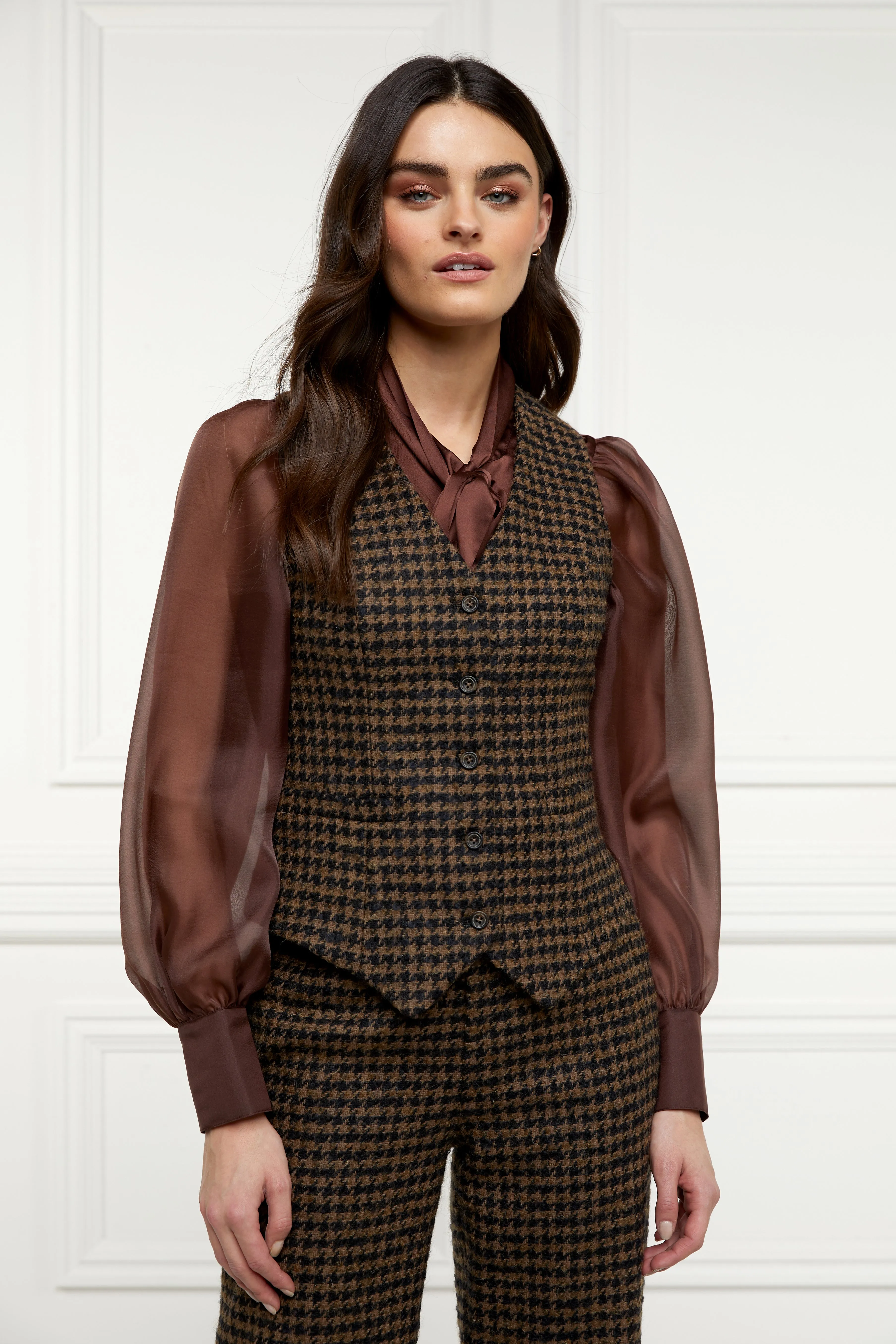 Hampton Waistcoat (Chocolate Houndstooth)