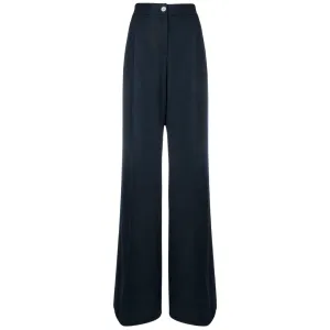 High Waist Palazzo Trousers - Navy