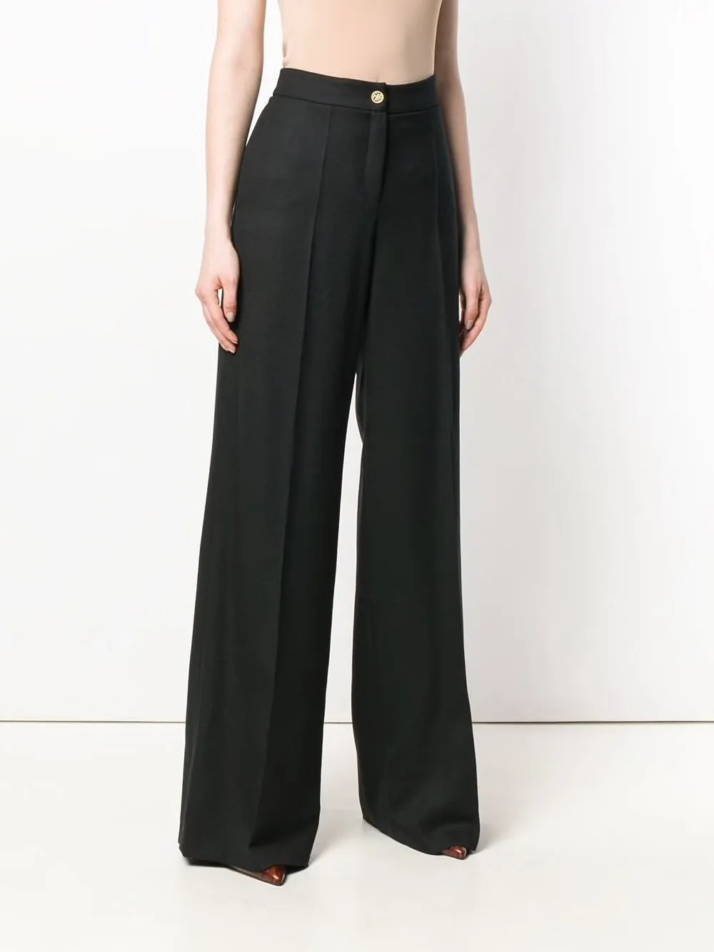 High Waist Palazzo Trousers - Navy