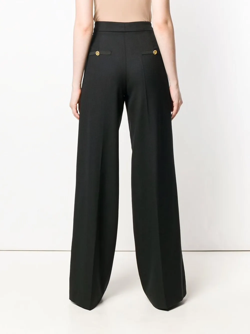 High Waist Palazzo Trousers - Navy