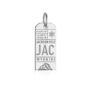 Jackson Hole Wyoming USA JAC Luggage Tag Charm Silver