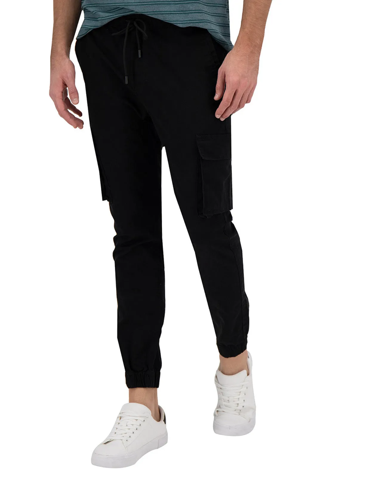 Jogger Cargo de Gabardina Premium - Negro